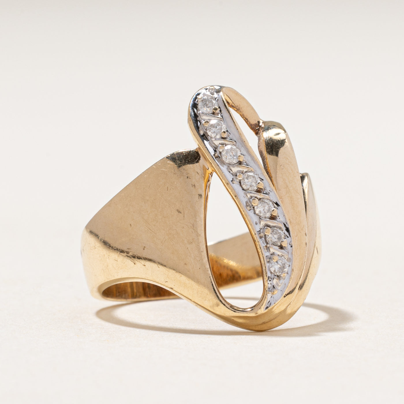 Diamond Waterfall Cocktail Ring | 0.10ctw | SZ 7.75