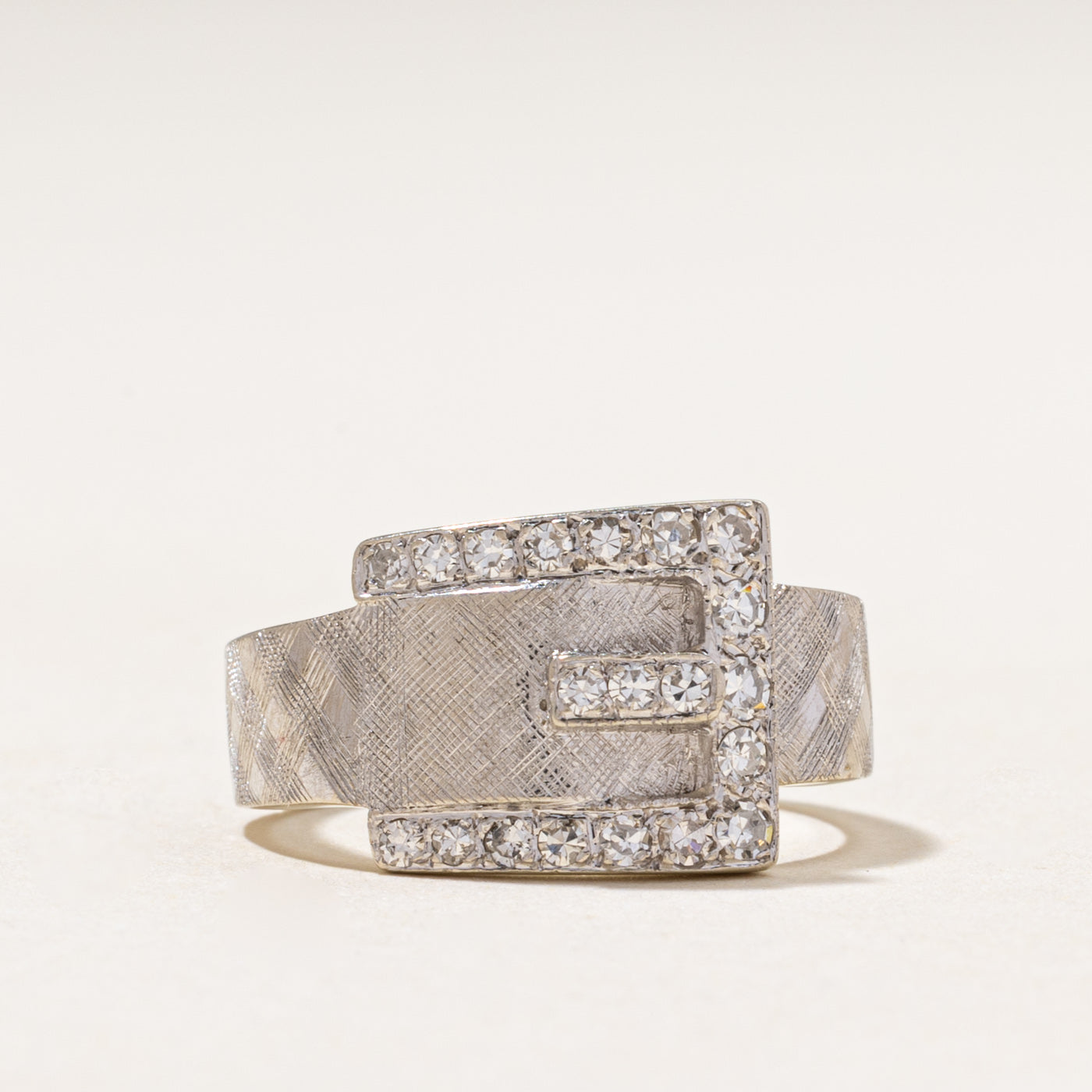White Gold Diamond Buckle Ring | 0.40ctw | SZ 6
