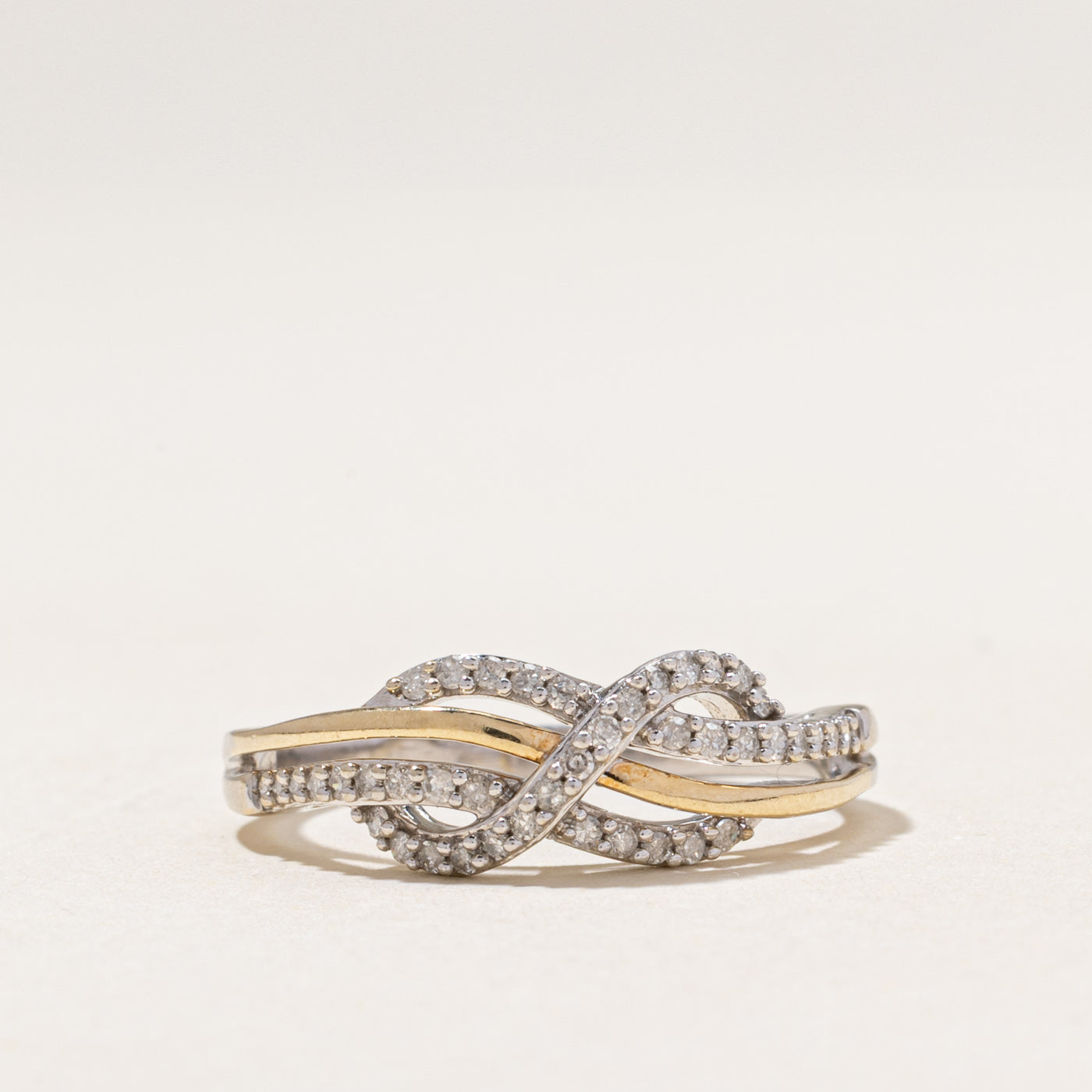 Diamond Thin Cross Over Ring | 0.30ctw | SZ 8.5
