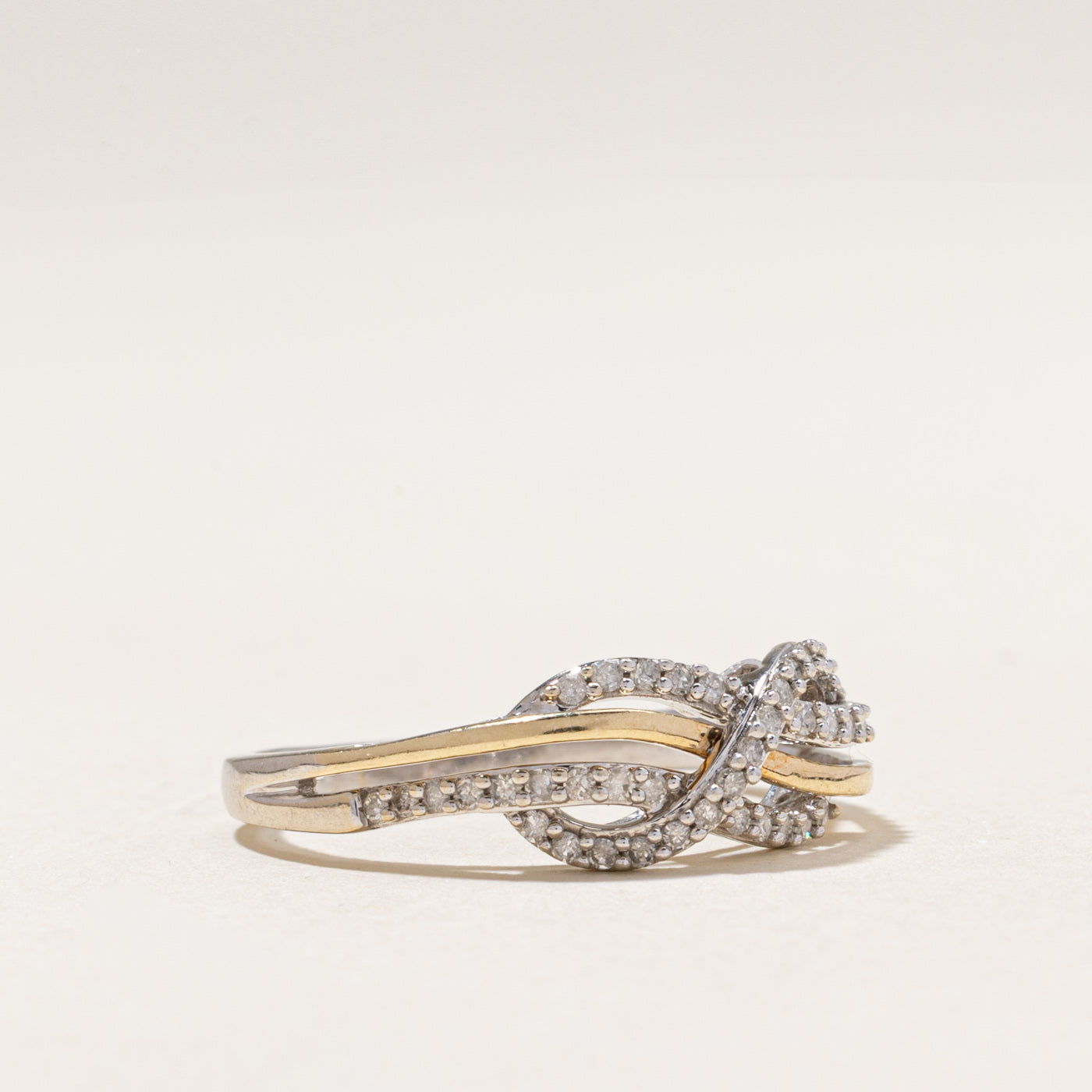 Diamond Thin Cross Over Ring | 0.30ctw | SZ 8.5