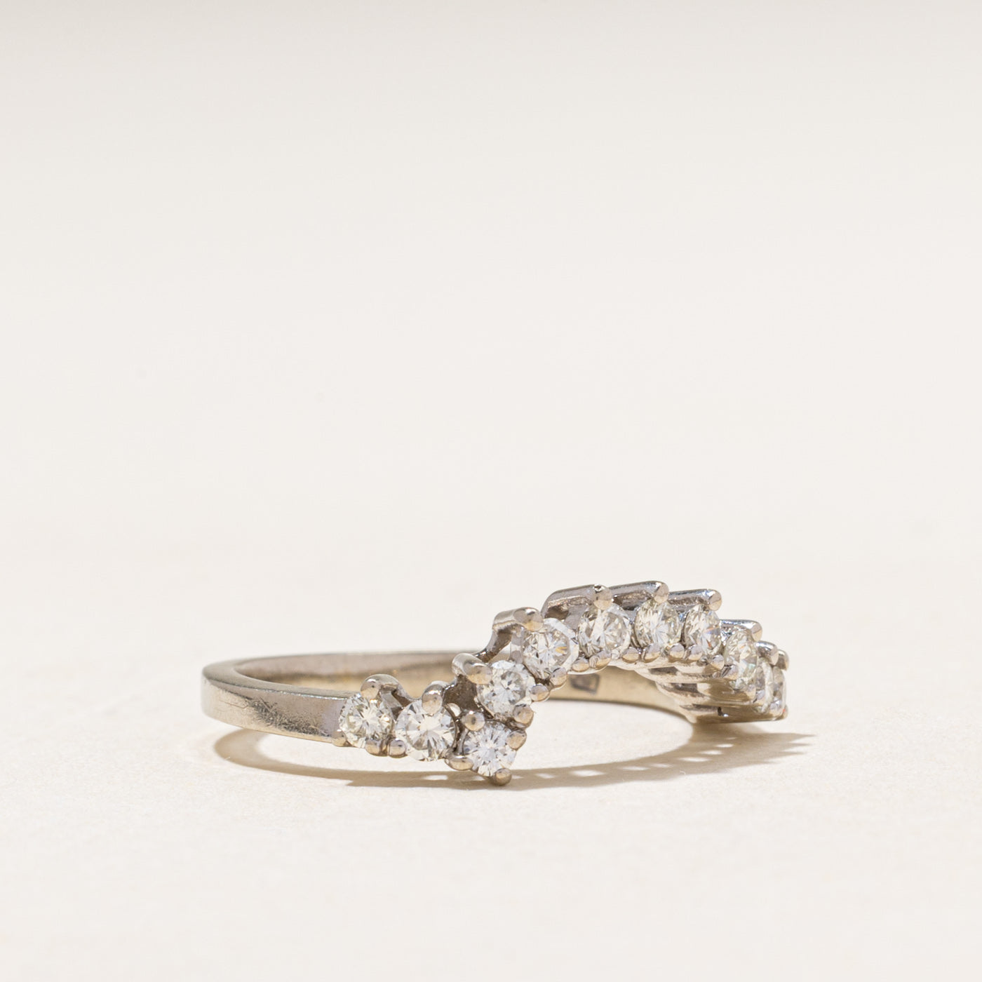 White Gold Diamond Contour Ring | 0.34ctw | SZ 5.25