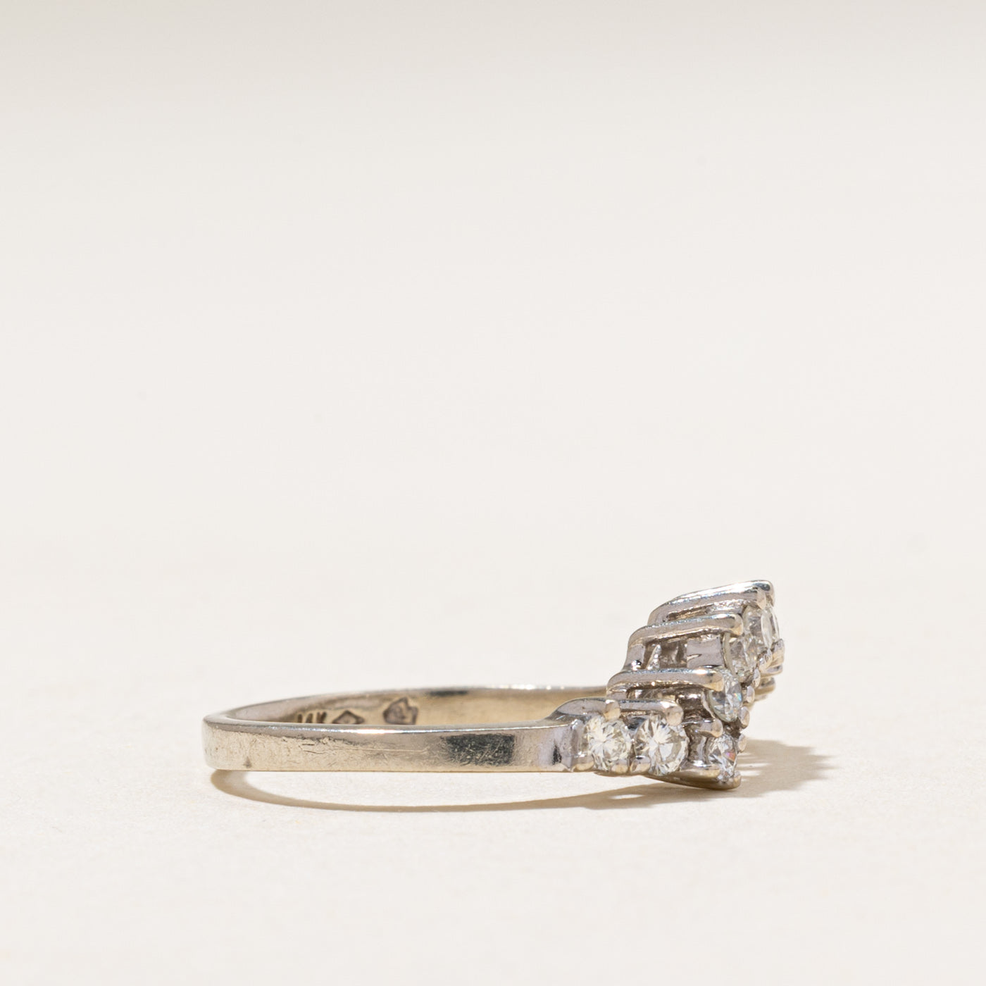 White Gold Diamond Contour Ring | 0.34ctw | SZ 5.25