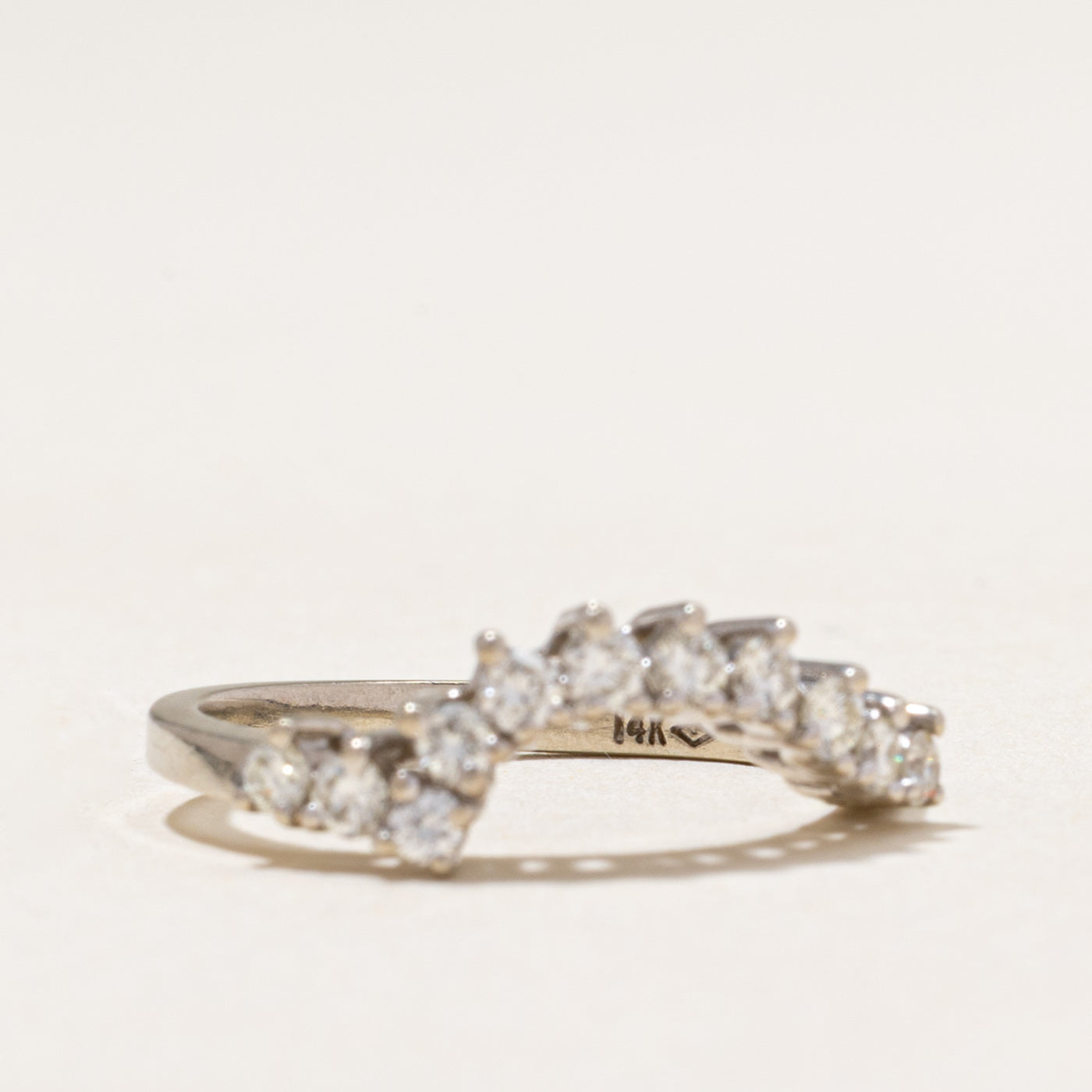 White Gold Diamond Contour Ring | 0.34ctw | SZ 5.25