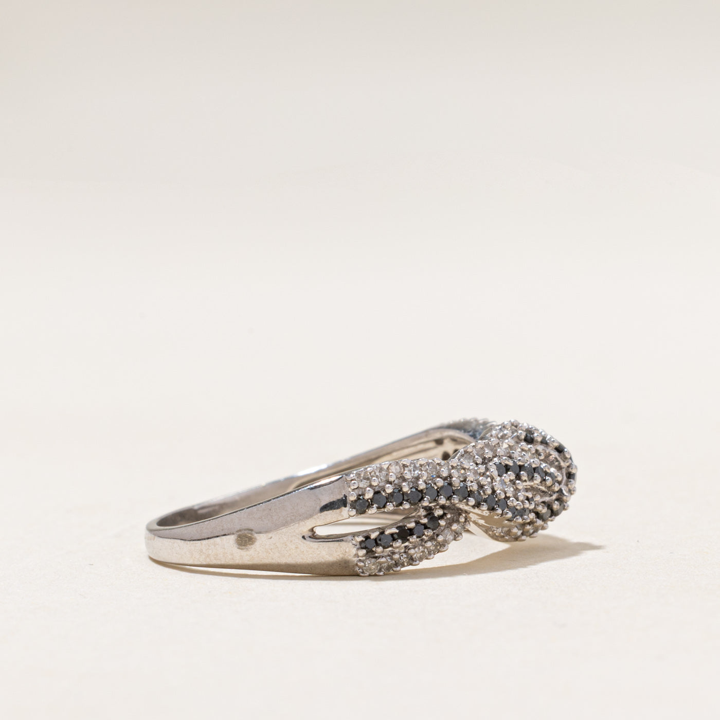 Black & White Diamond Knot Ring | 0.45ctw | SZ 9.5