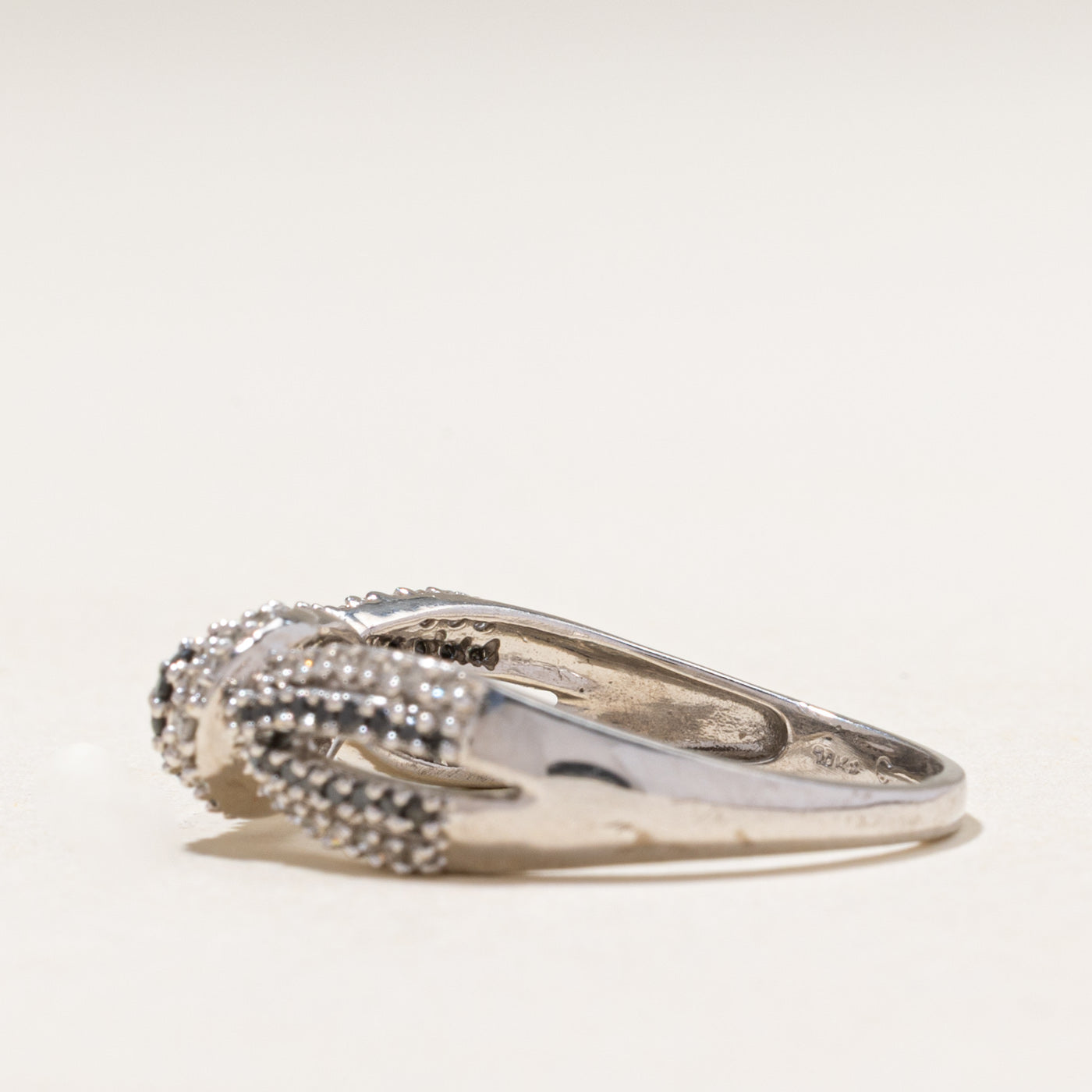 Black & White Diamond Knot Ring | 0.45ctw | SZ 9.5