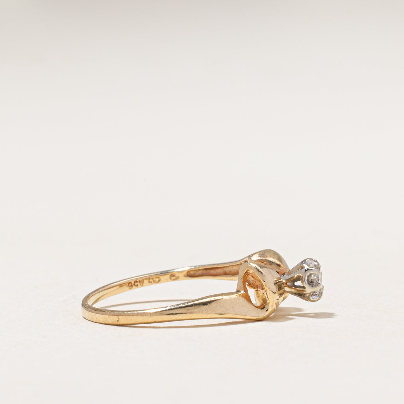 Illusion Set Diamond Bow Ring | 0.05ct | SZ 6