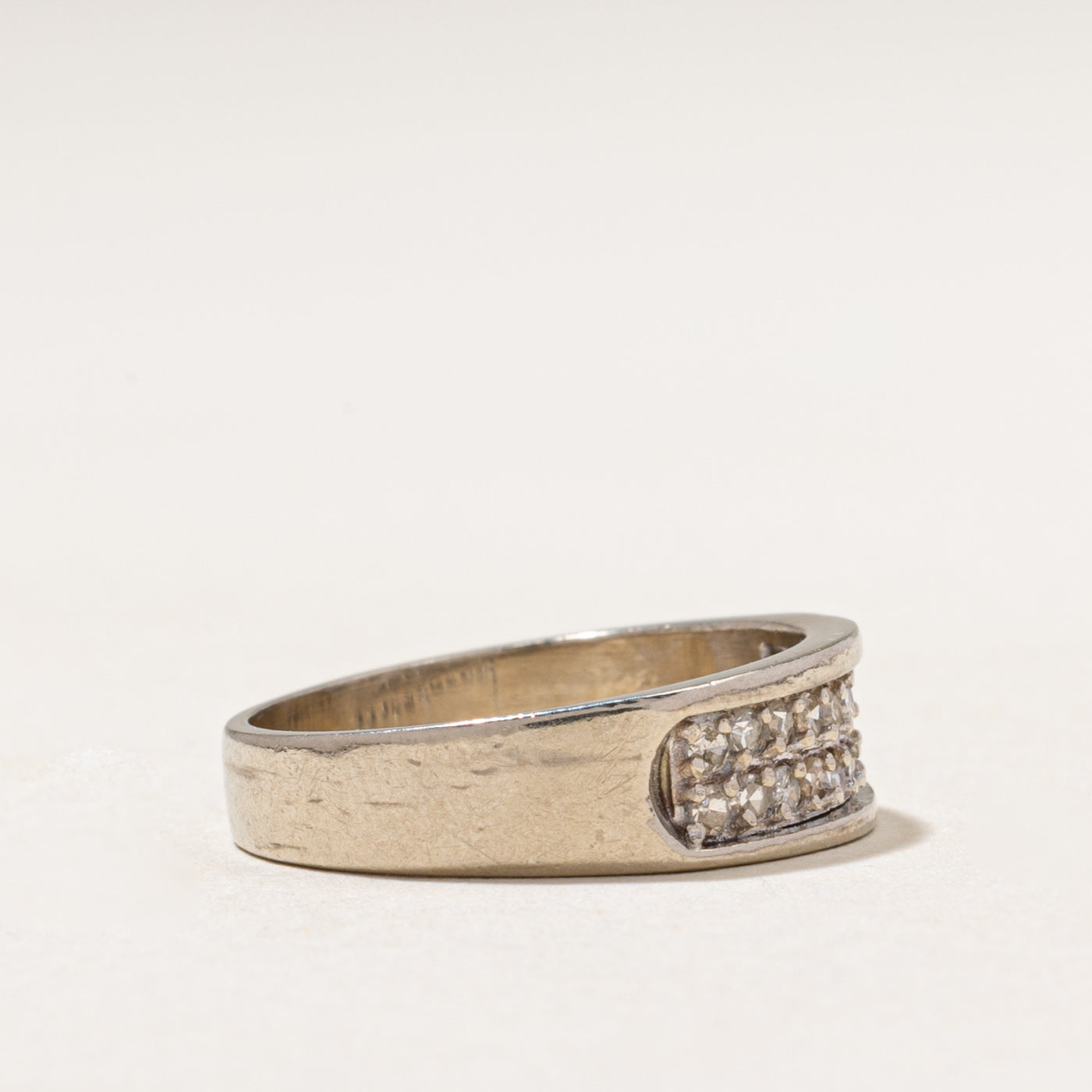 White Gold Double Row Diamond Band | 0.26ctw | SZ 6.25