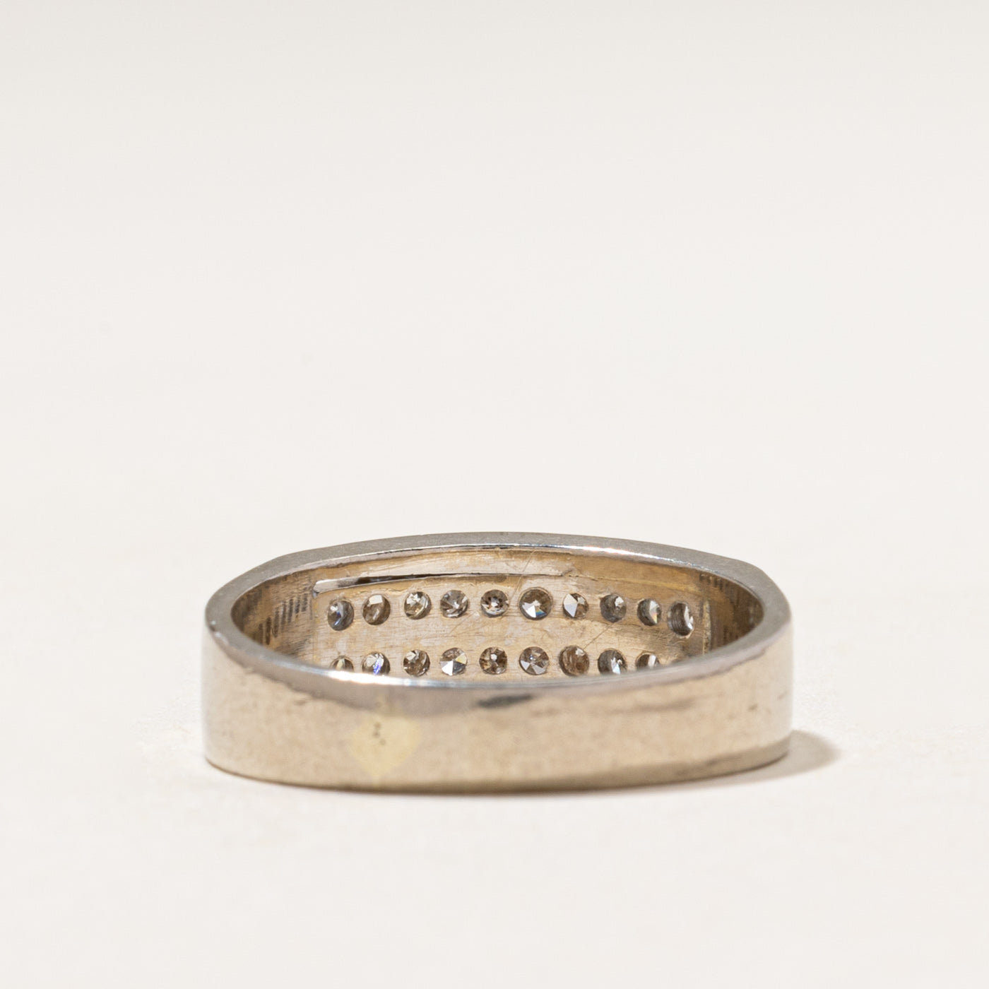 White Gold Double Row Diamond Band | 0.26ctw | SZ 6.25