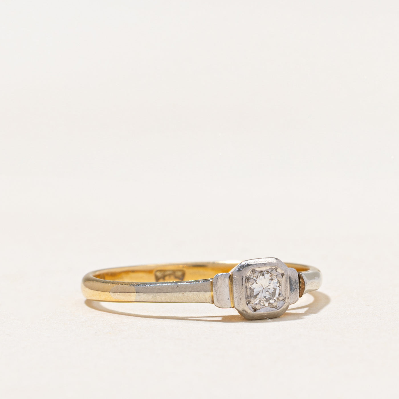 18k Solitaire Diamond Ring | 0.08ct | SZ 8.75