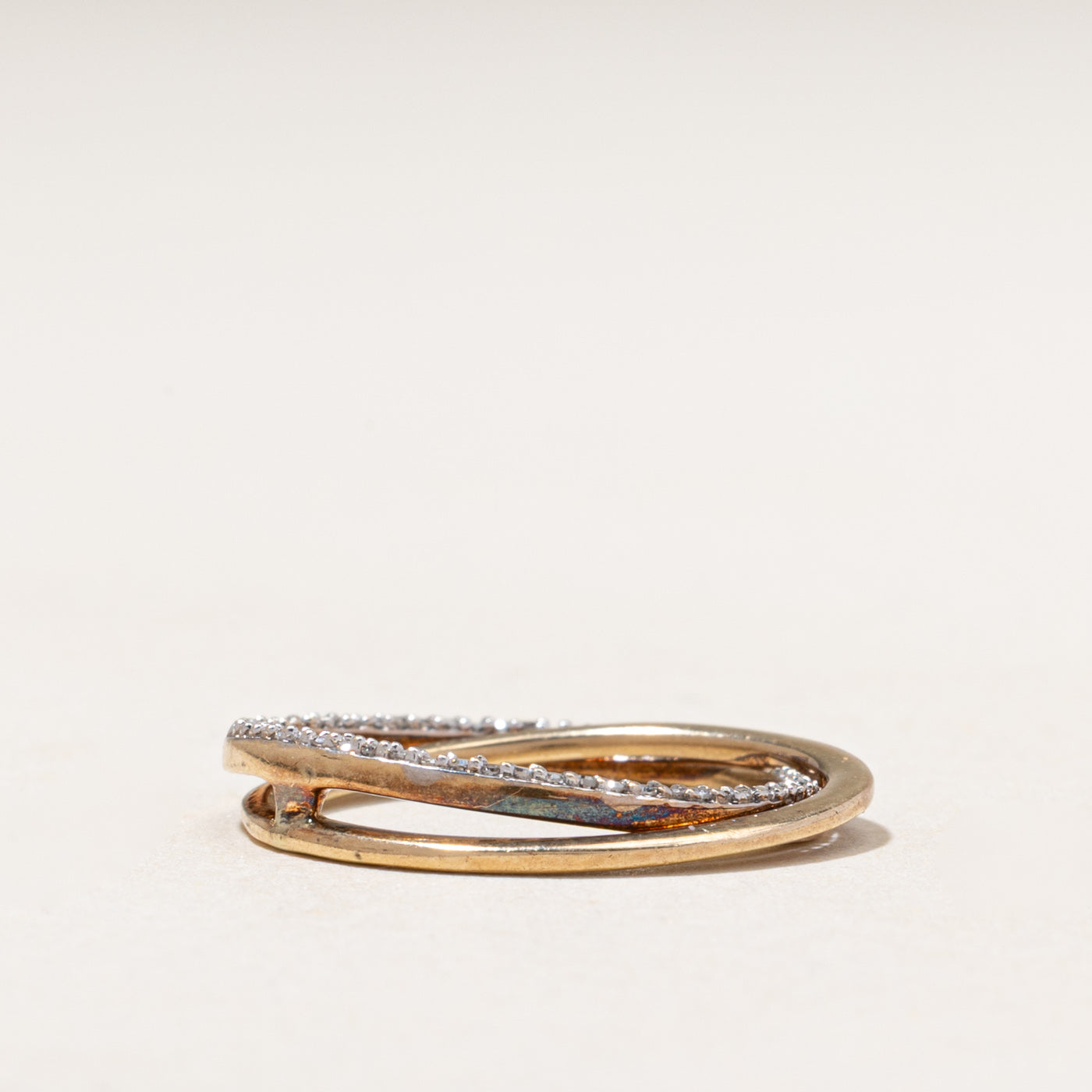 Diamond Cross Over Ring | 0.15ctw | SZ 4.5