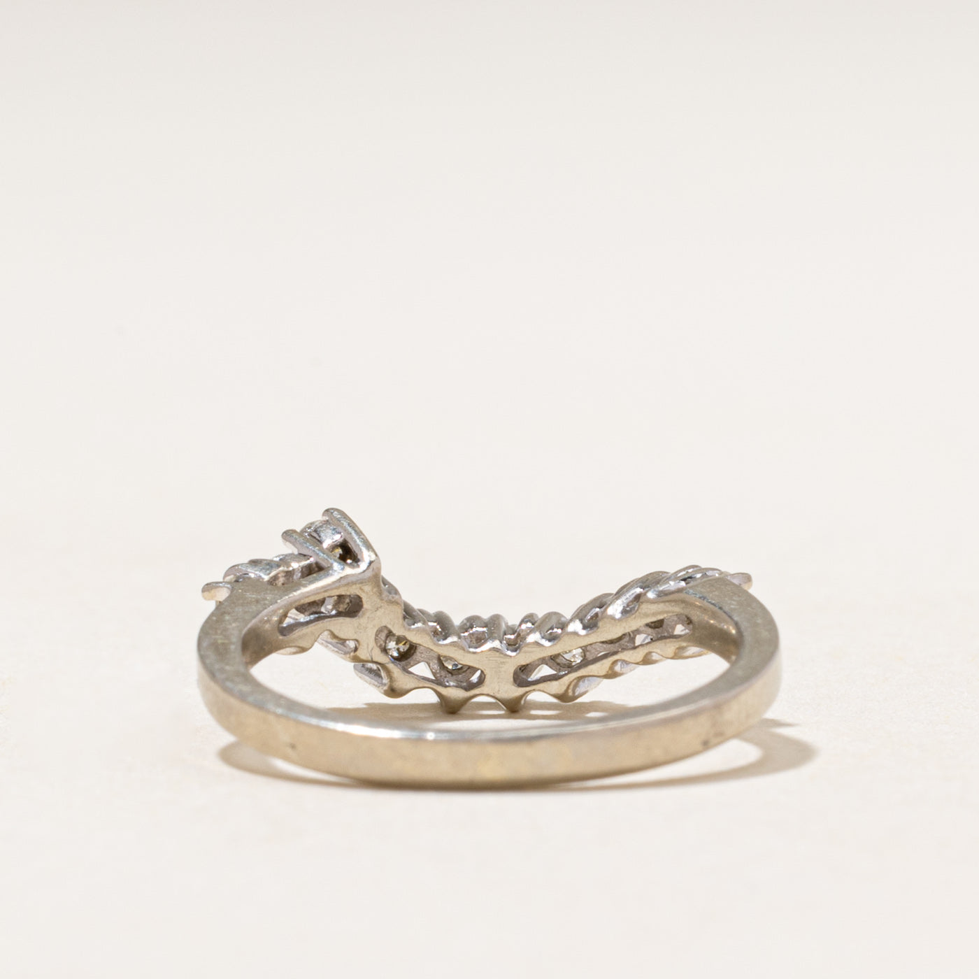 White Gold Semi Eternity Diamond Contour Ring | 0.34ctw | SZ 5.5