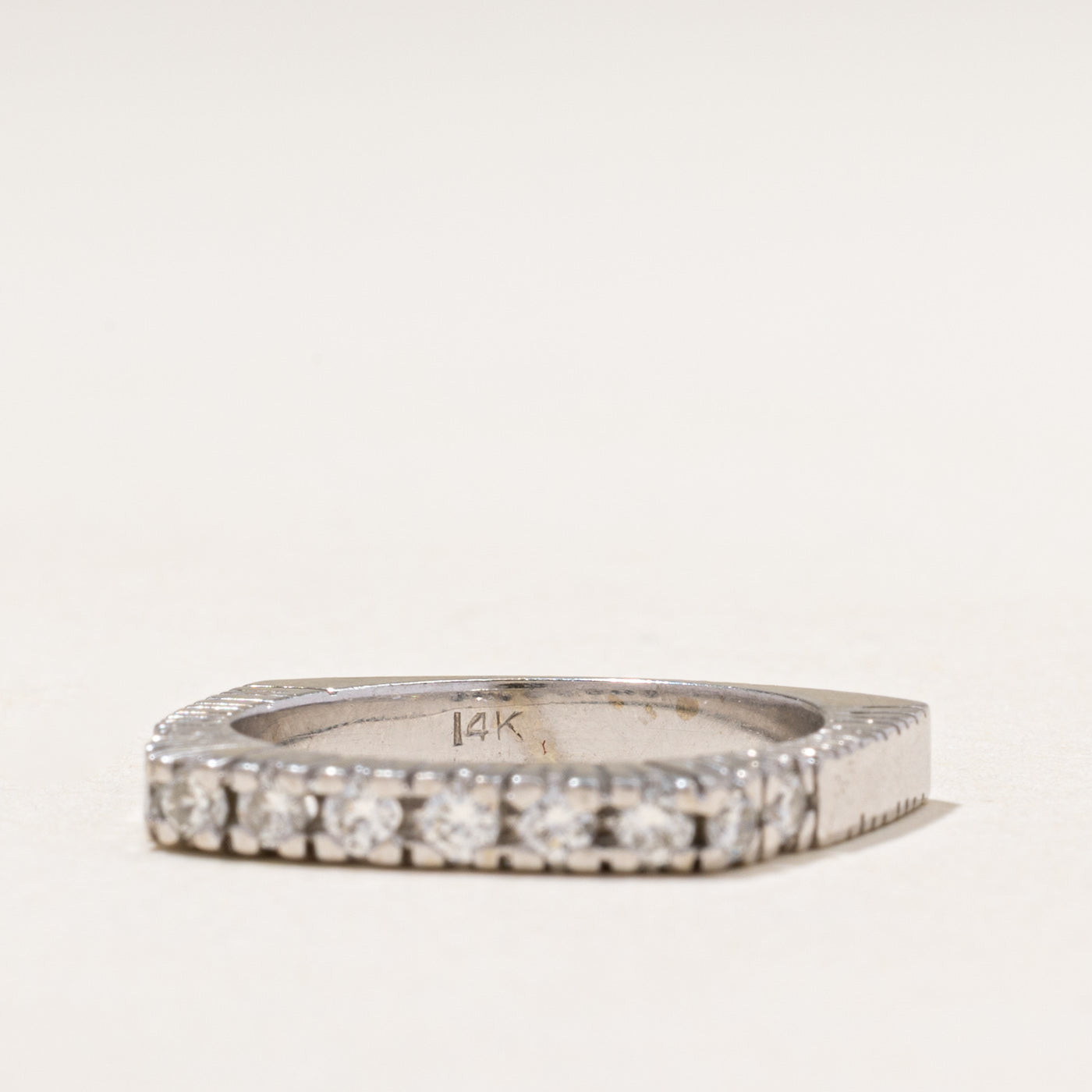 Semi Eternity Diamond Soft Square Ring | 0.45ctw | SZ 7.75
