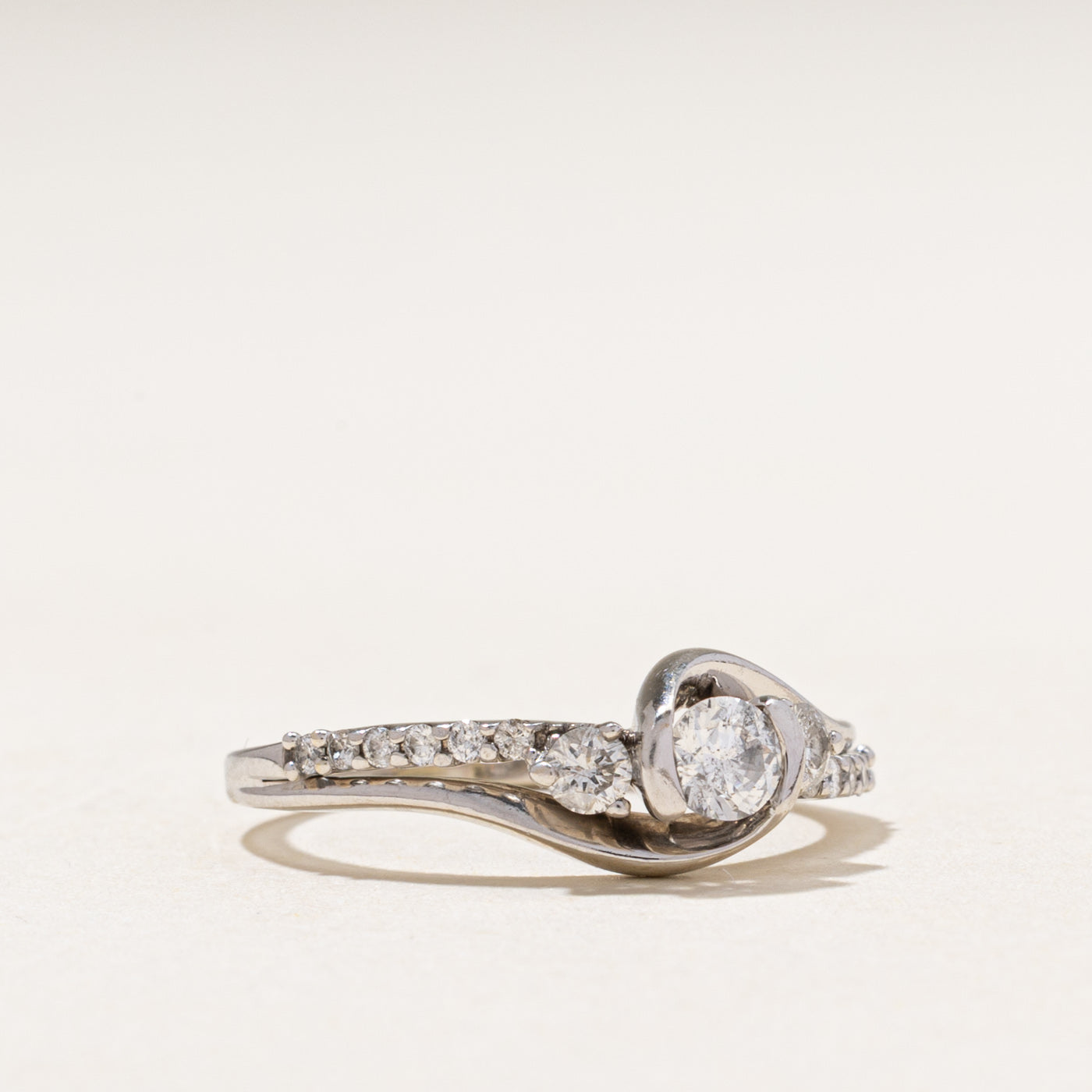 White Gold Diamond Bypass Ring | 0.47ctw | SZ 7