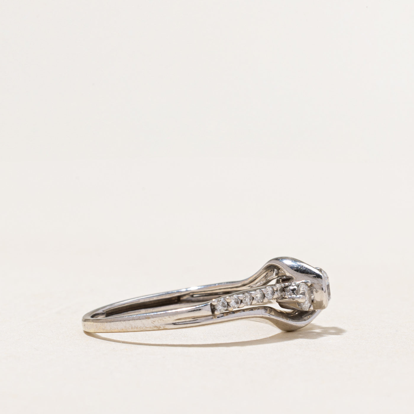 White Gold Diamond Bypass Ring | 0.47ctw | SZ 7