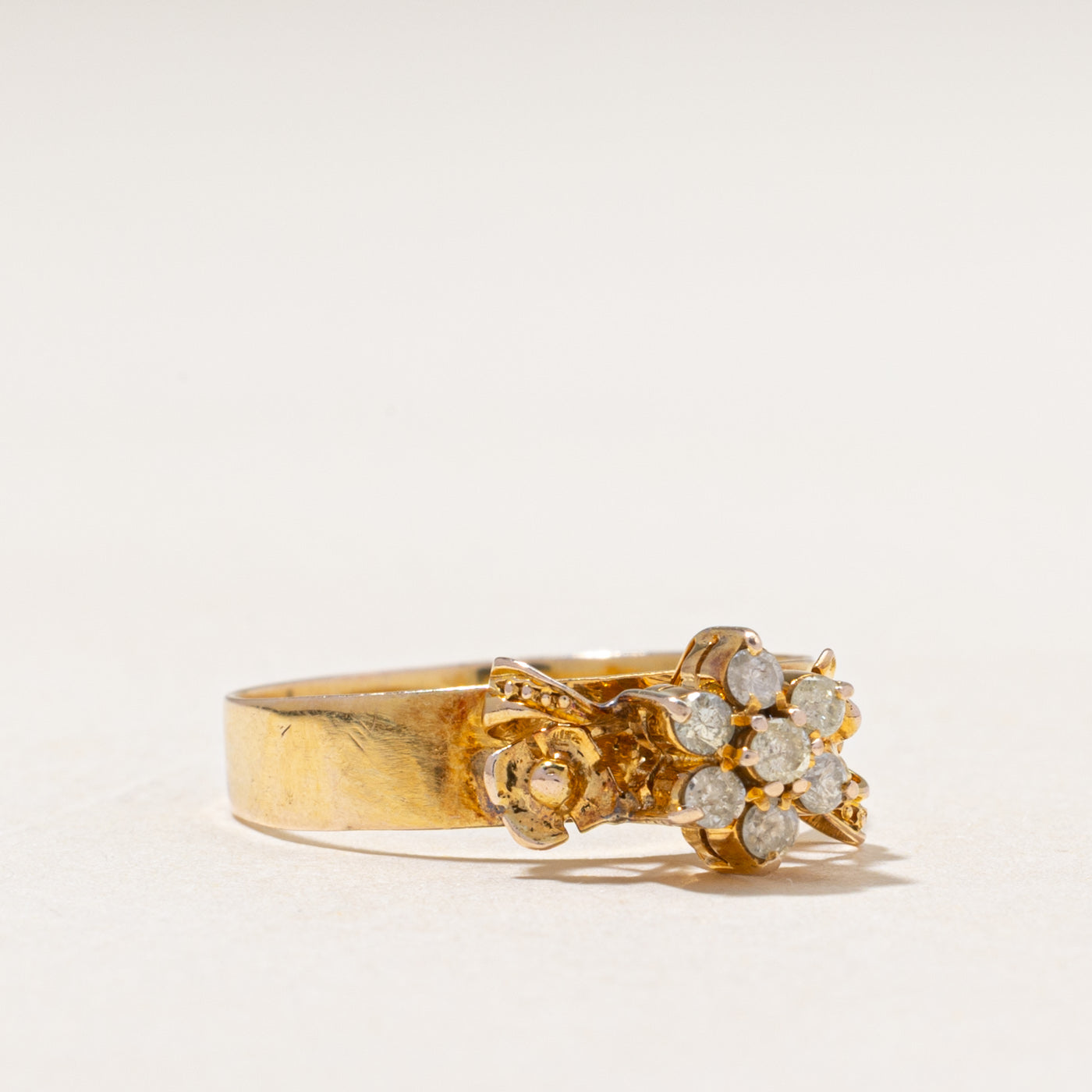 Diamond Petal Cluster Floral Ring | 0.19ctw | SZ 7.5