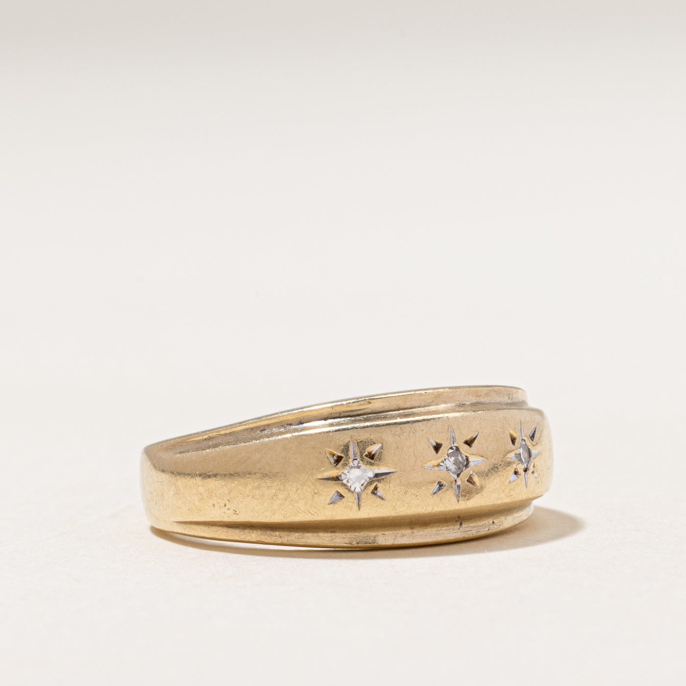 Three Stone Star Set Diamond Ring | 0.06ctw | SZ 9