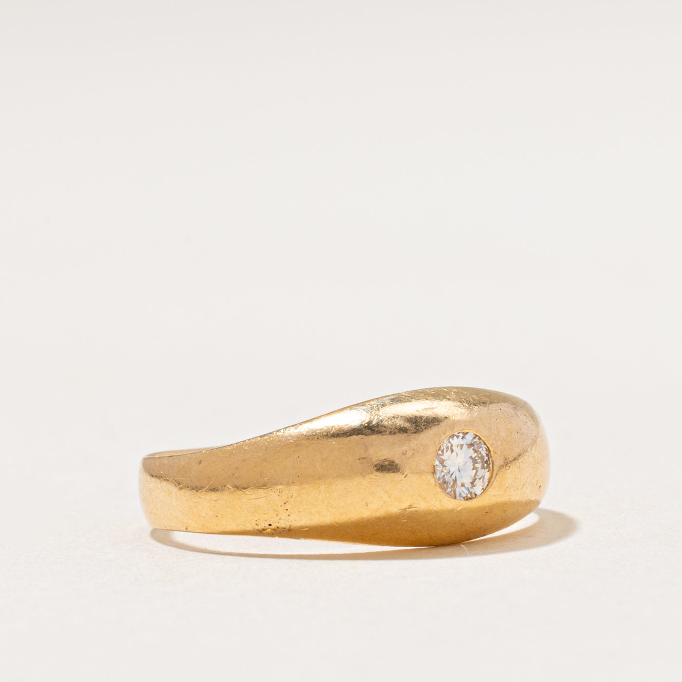 18k Flush Set Diamond Dome Ring | 0.12ct | SZ 5
