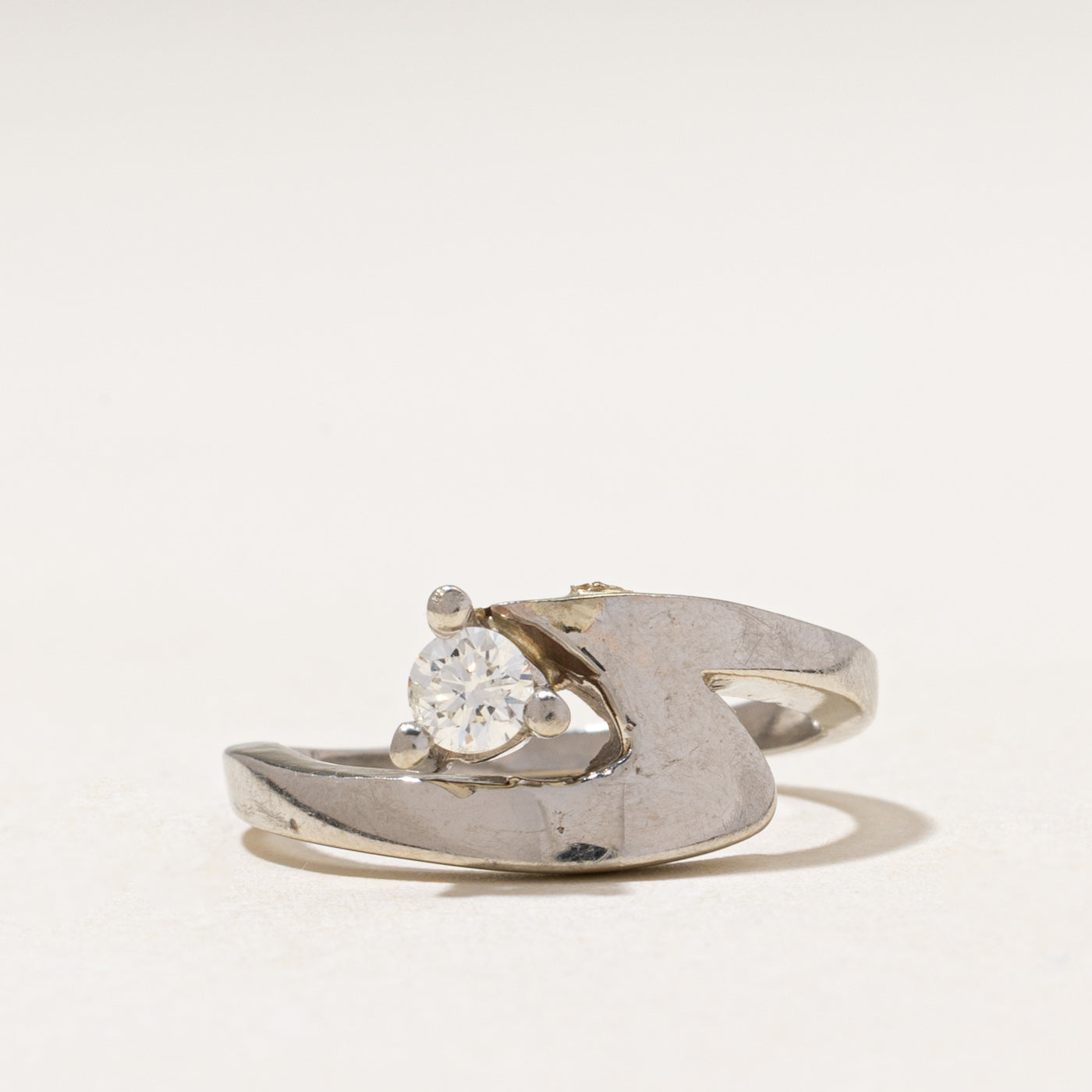 White Gold Diamond Abstract Ring | 0.18ct | SZ 6