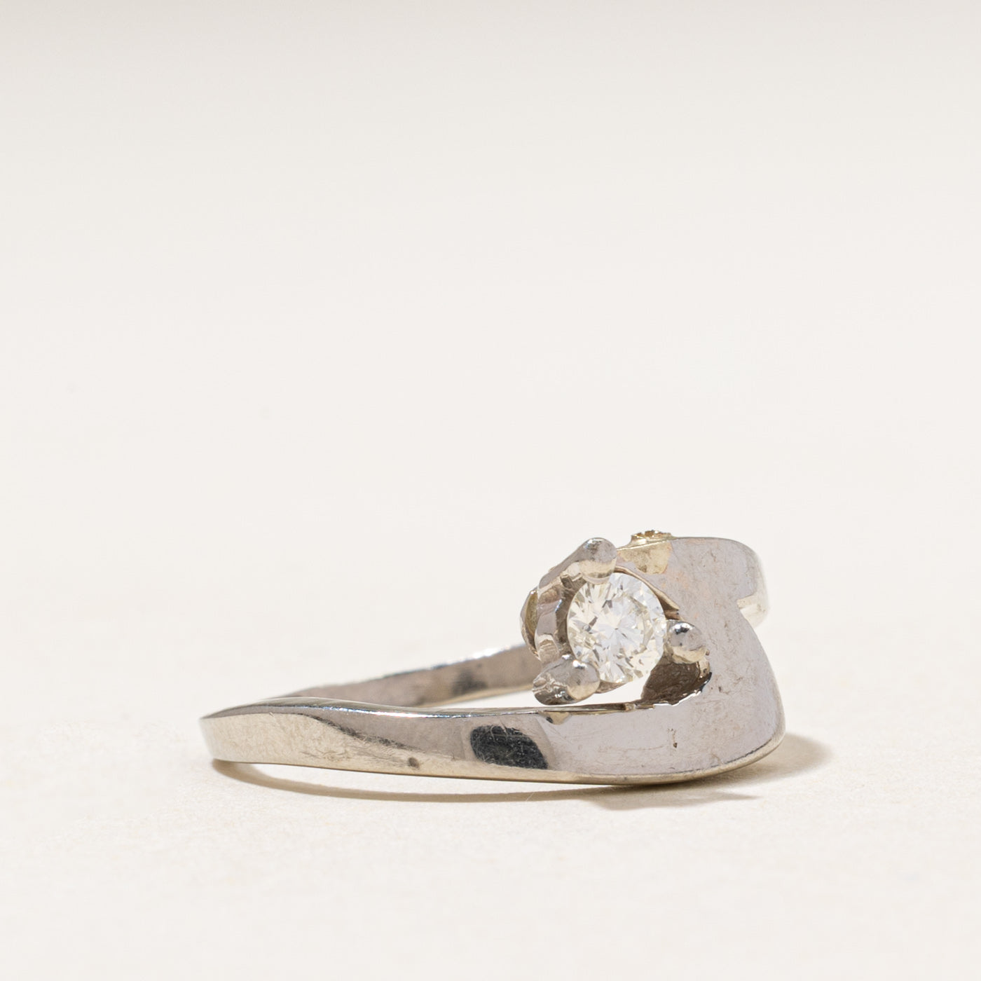 White Gold Diamond Abstract Ring | 0.18ct | SZ 6