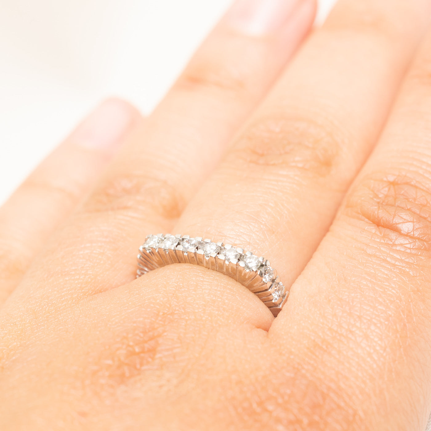 Semi Eternity Diamond Soft Square Ring | 0.45ctw | SZ 7.75