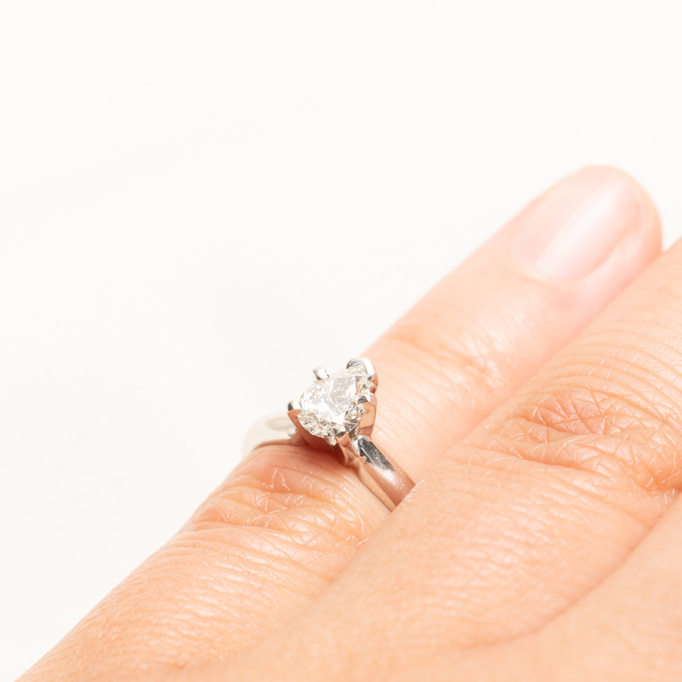 Pear Cut Solitaire Diamond Ring | 0.51ct | SZ 2.5