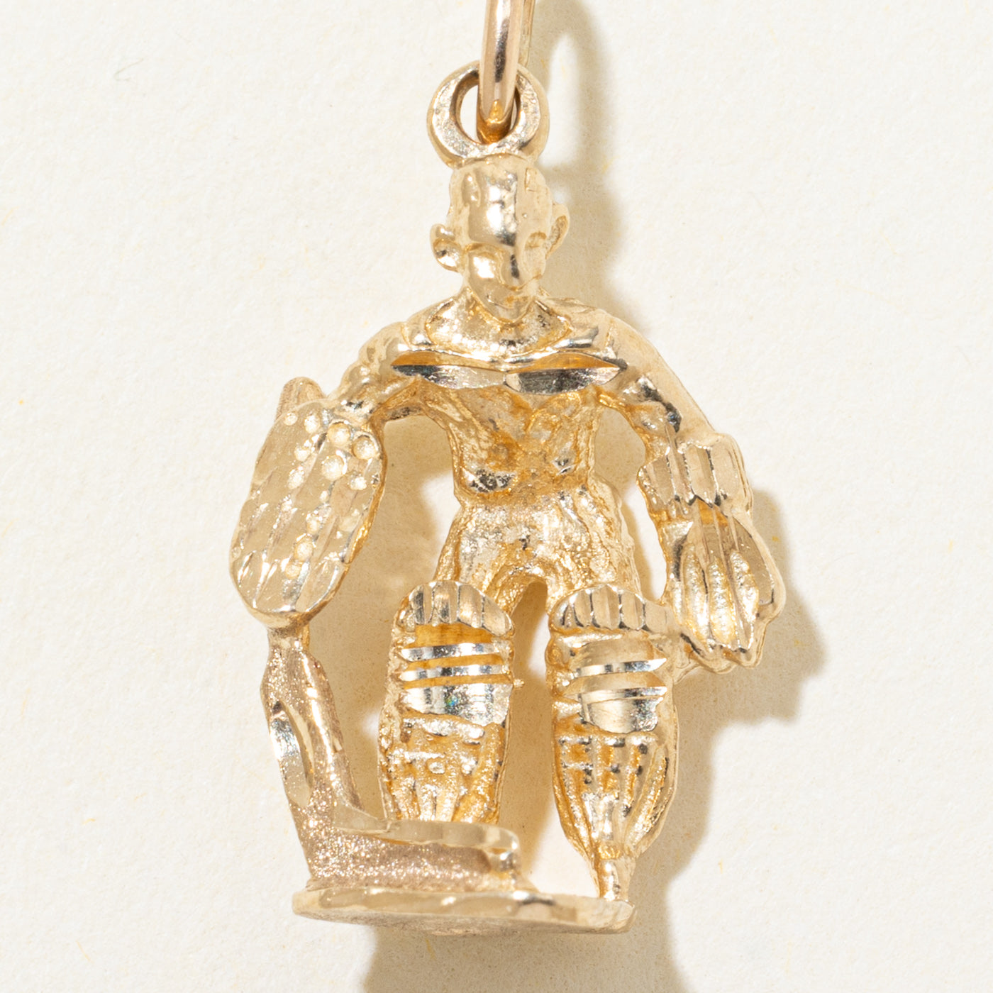 10k Yellow Gold Hockey Goalie Charm