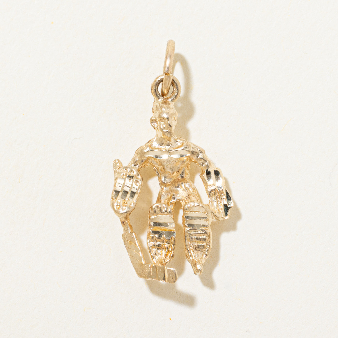 10k Yellow Gold Hockey Goalie Charm
