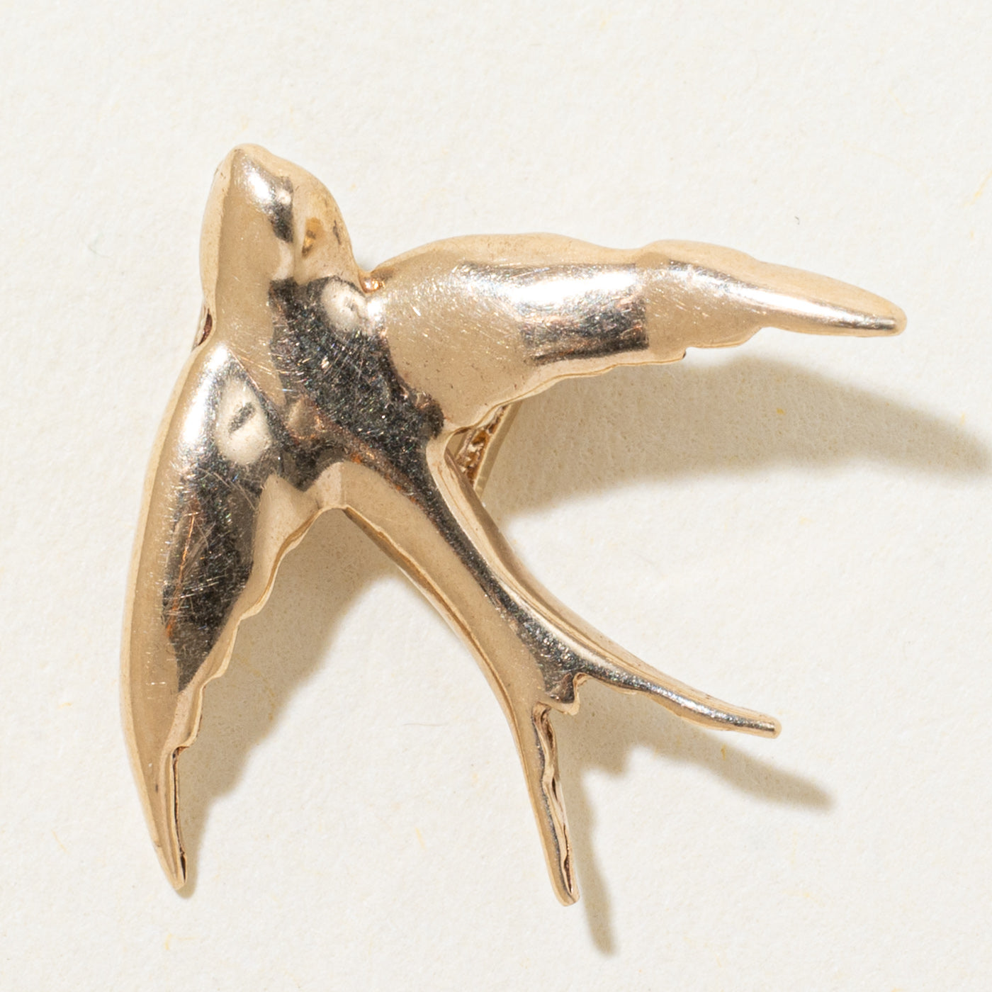 10k Yellow Gold Swallow Pendant