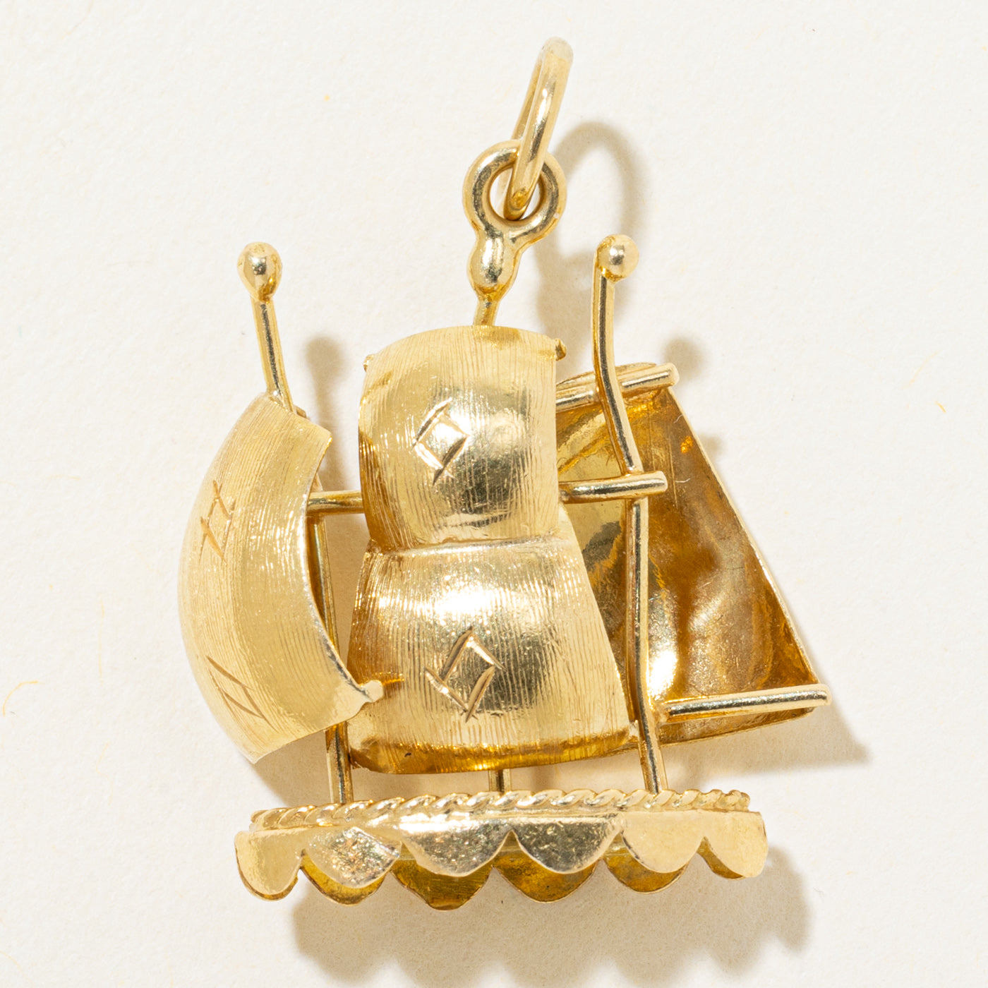 18k Yellow Gold Ship Charm