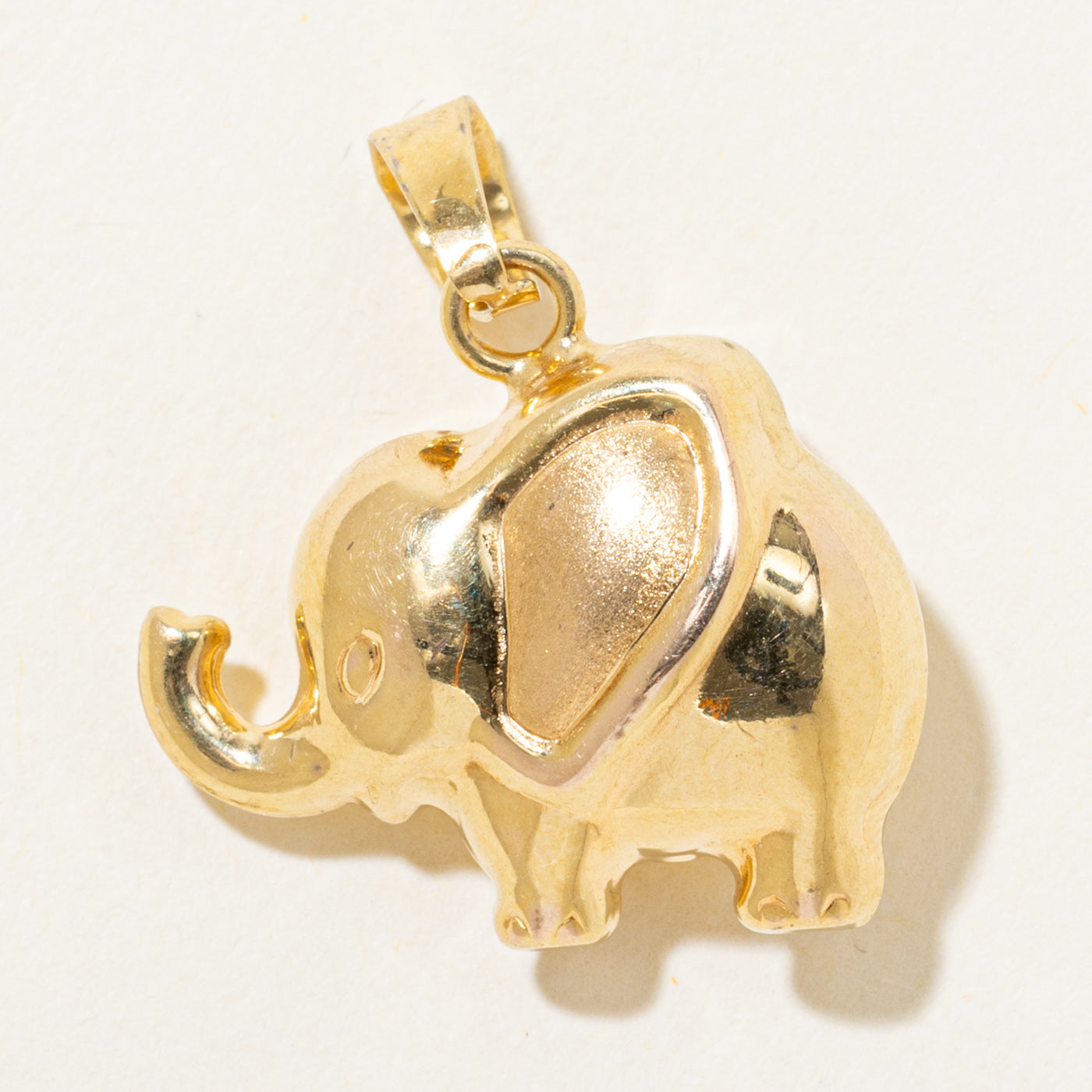 14k Yellow Gold Elephant Pendant