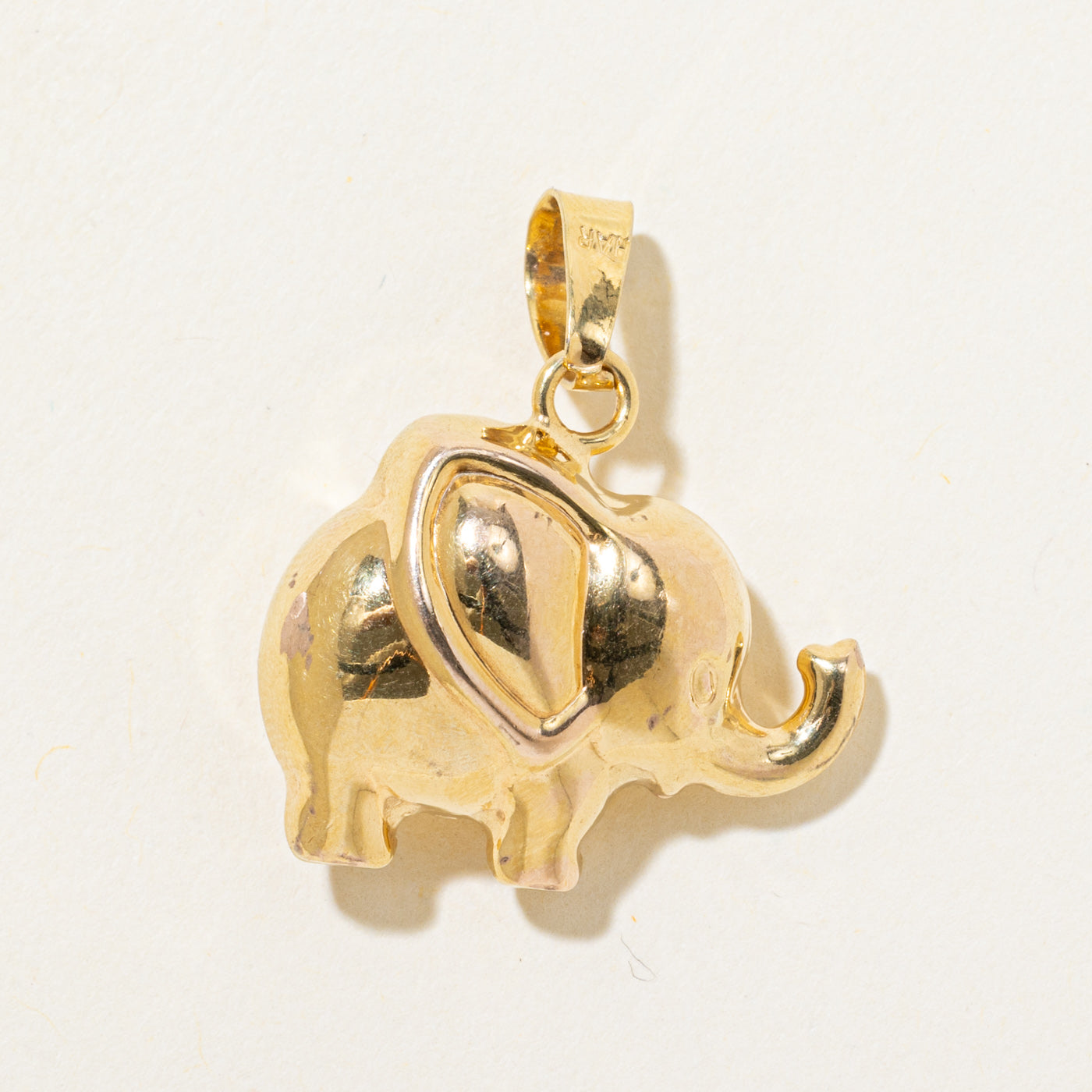 14k Yellow Gold Elephant Pendant