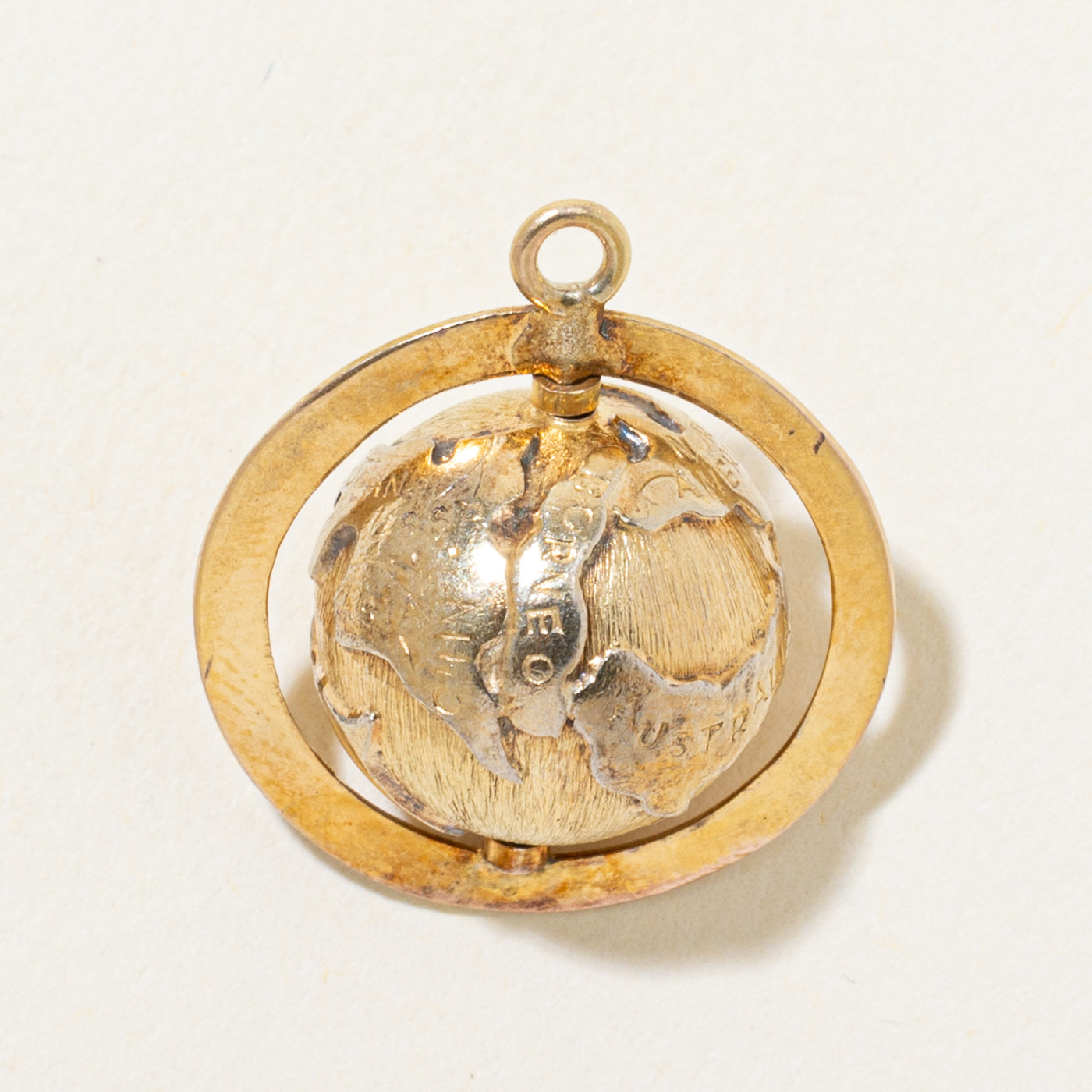 14k Yellow Gold Globe Charm