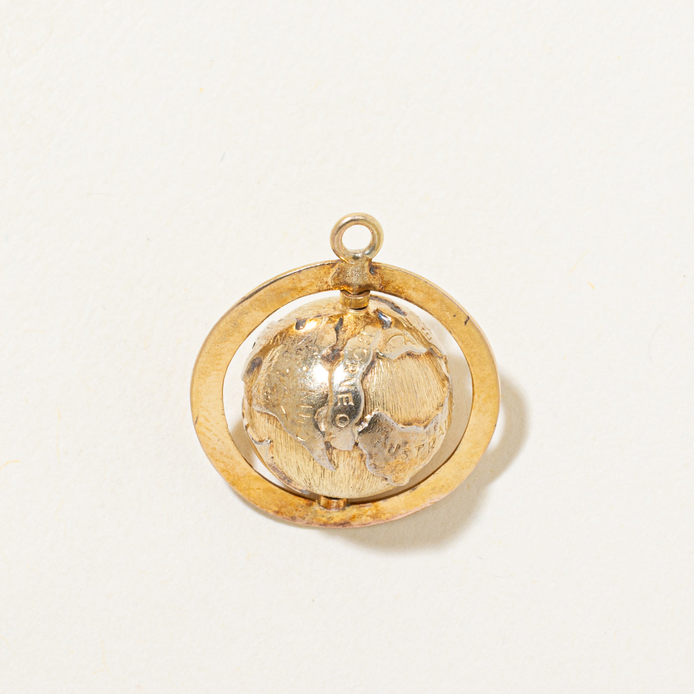 14k Yellow Gold Globe Charm