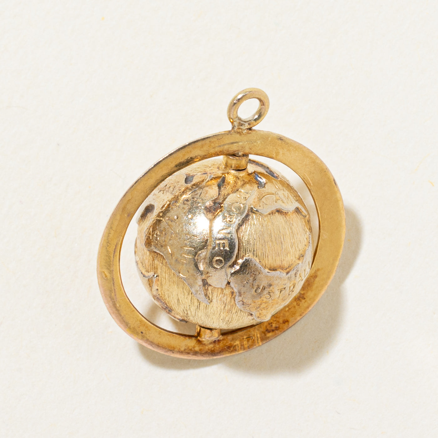 14k Yellow Gold Globe Charm