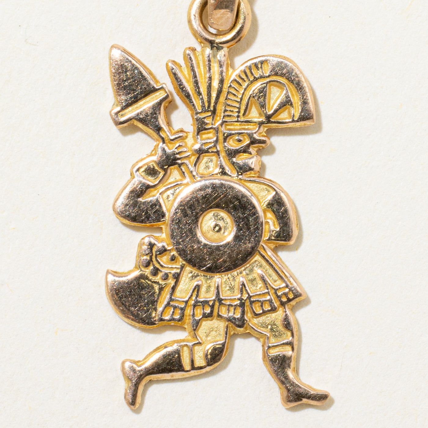 18k Yellow Gold Warrior Pendant