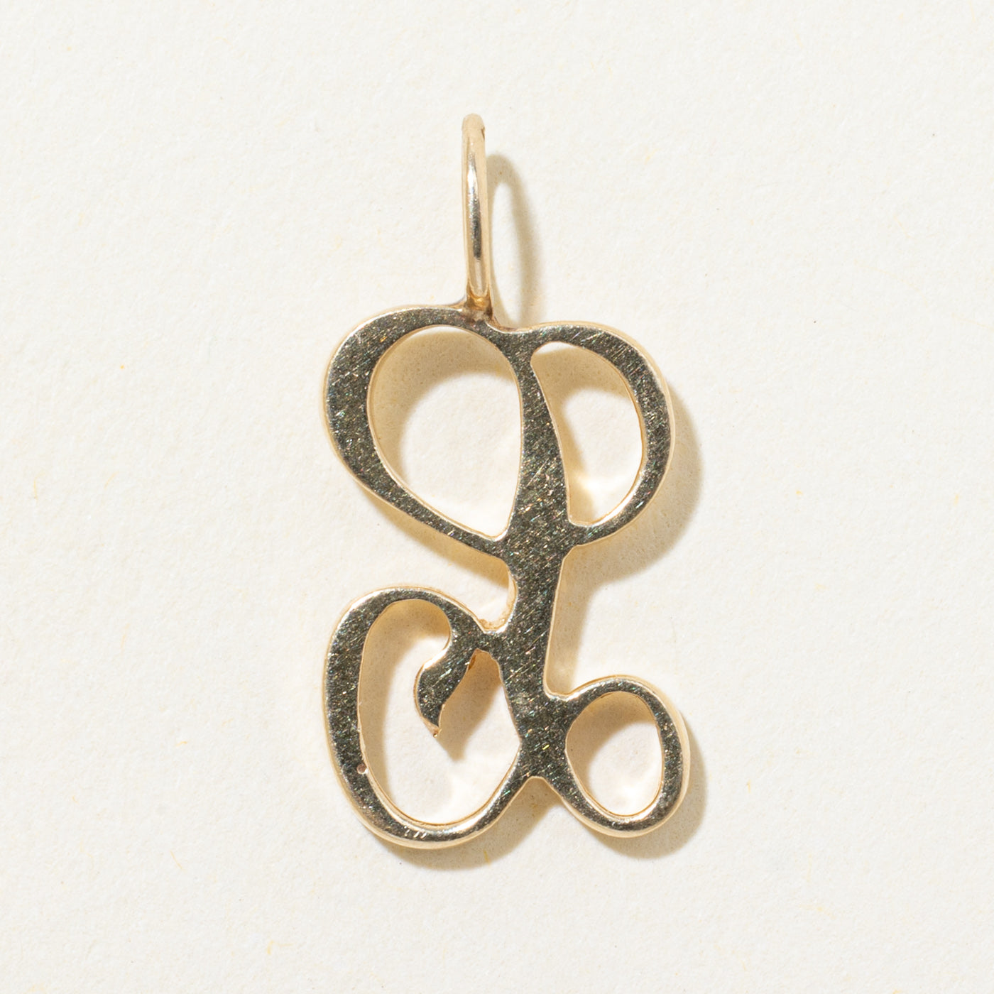 12k Yellow Gold "L" Initial Charm