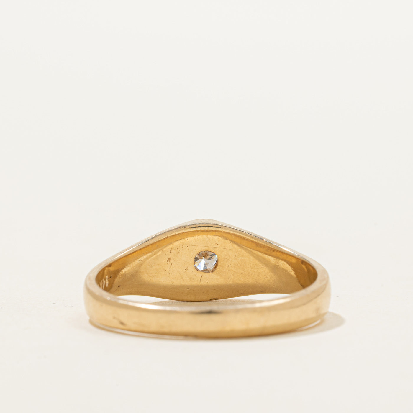 Belcher Set Solitaire Diamond Dome Ring | 0.14ct | SZ 9.75