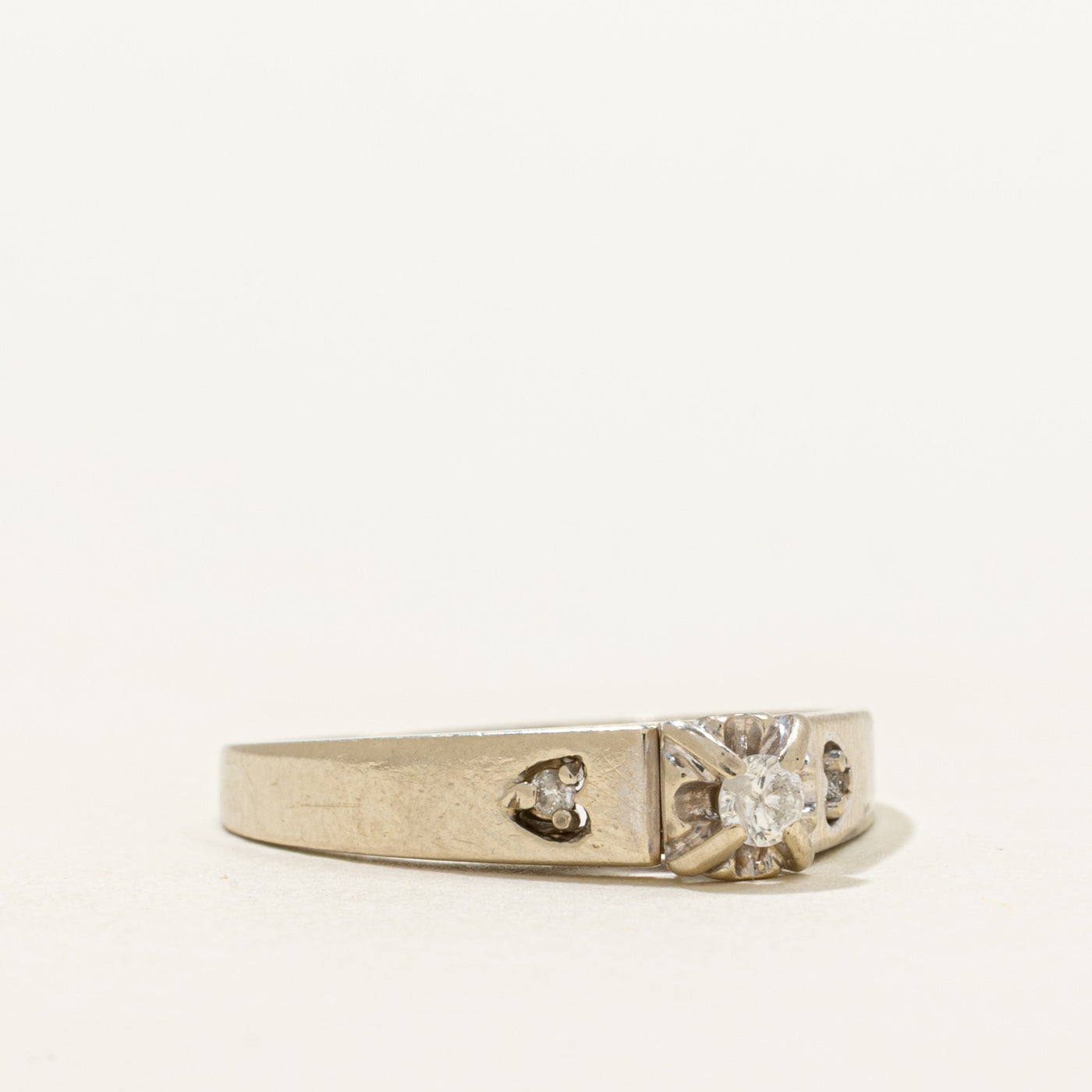 Diamond Perforated Heart Ring | 0.09ctw | SZ 6.5