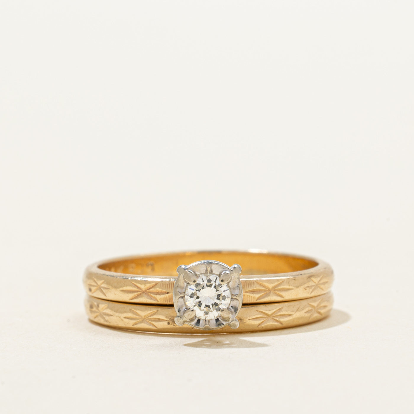 Illusion Set Solitaire Diamond Band | 0.13ct | 4mm | SZ 6.25