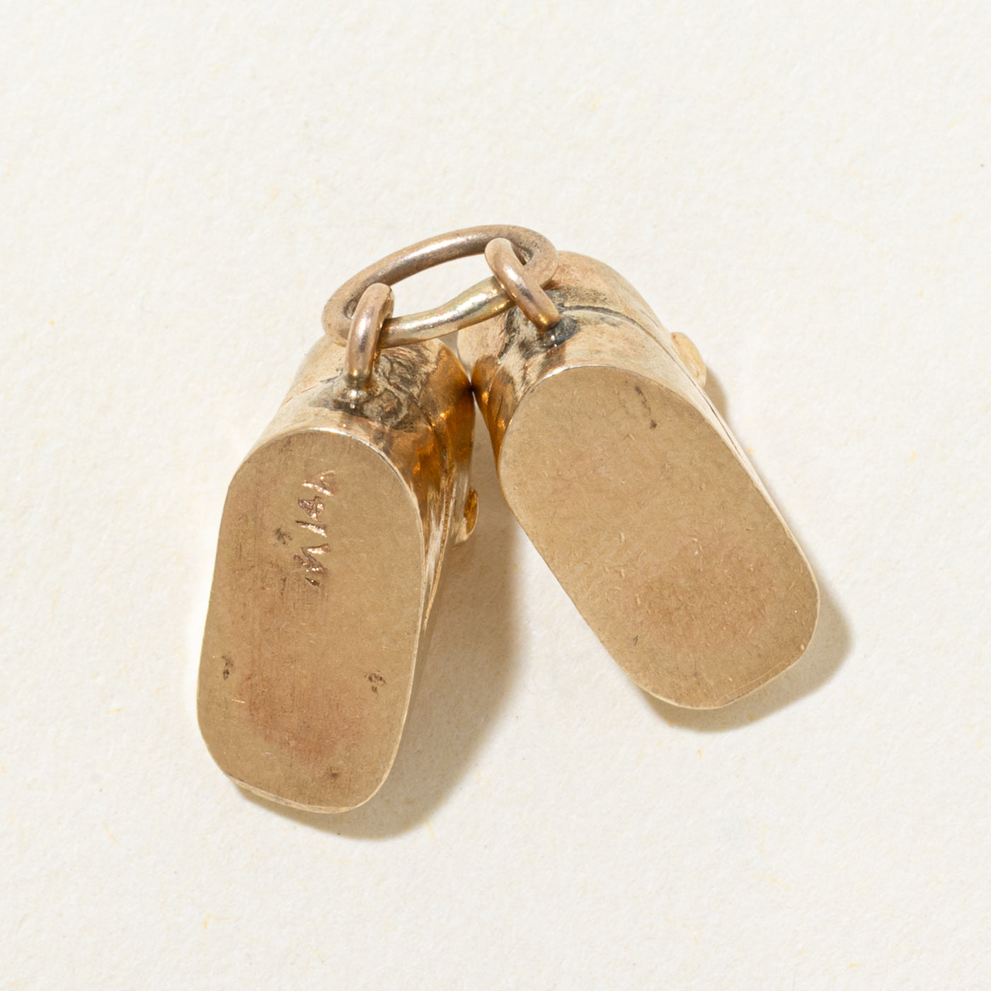 14k Yellow Gold Baby Shoes Charm