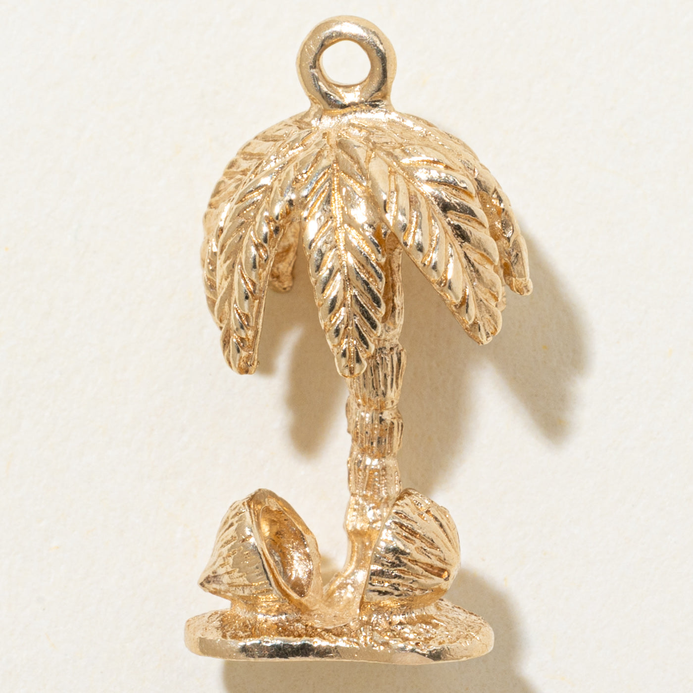 14k Yellow Gold Coconut Tree Charm