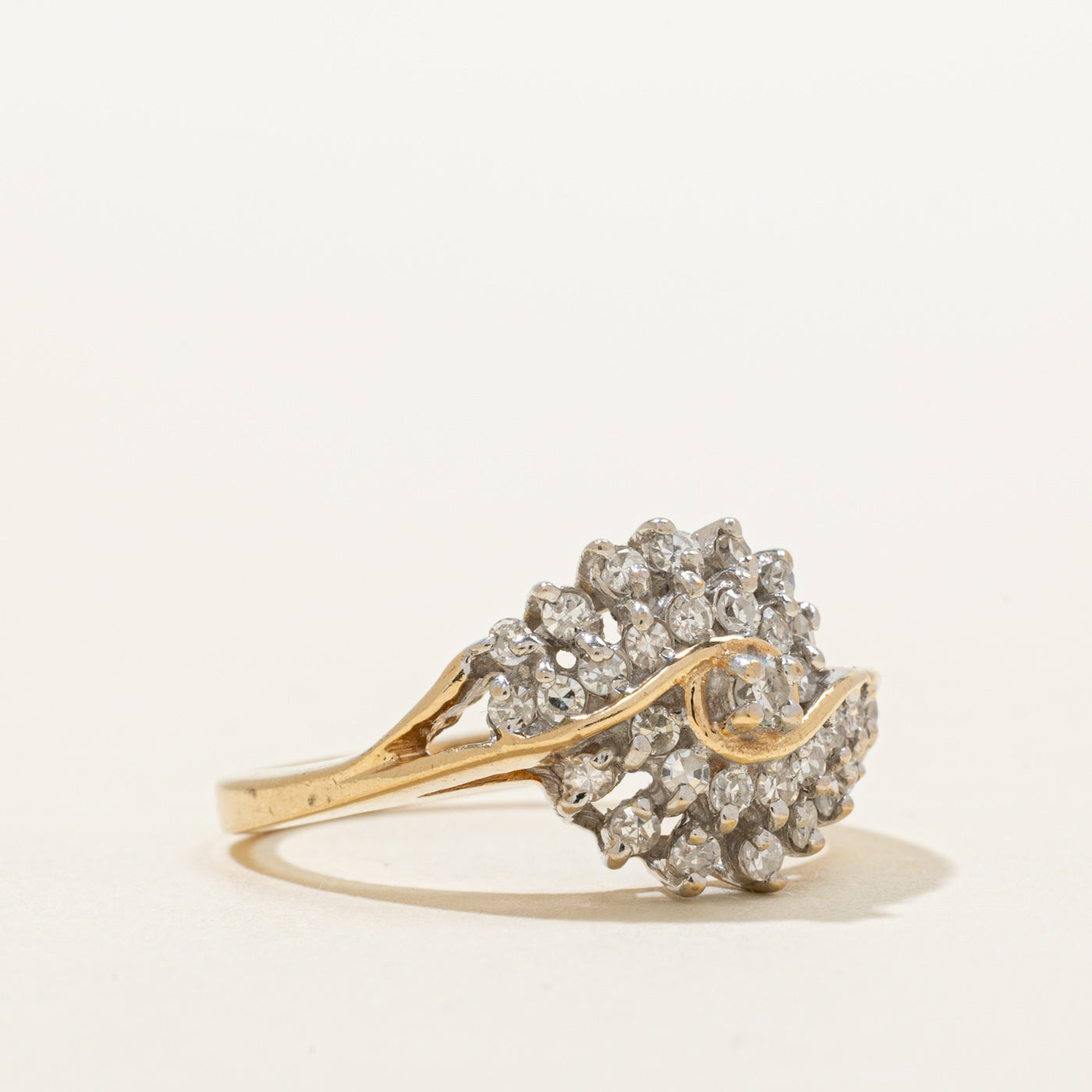 Diamond Cluster Swirl Ring | 0.48ctw | SZ 7.25