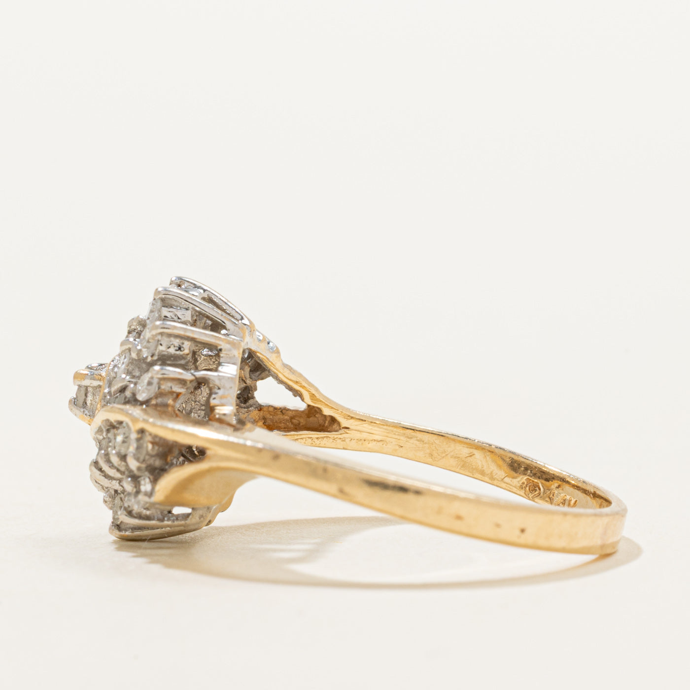 Diamond Cluster Swirl Ring | 0.48ctw | SZ 7.25