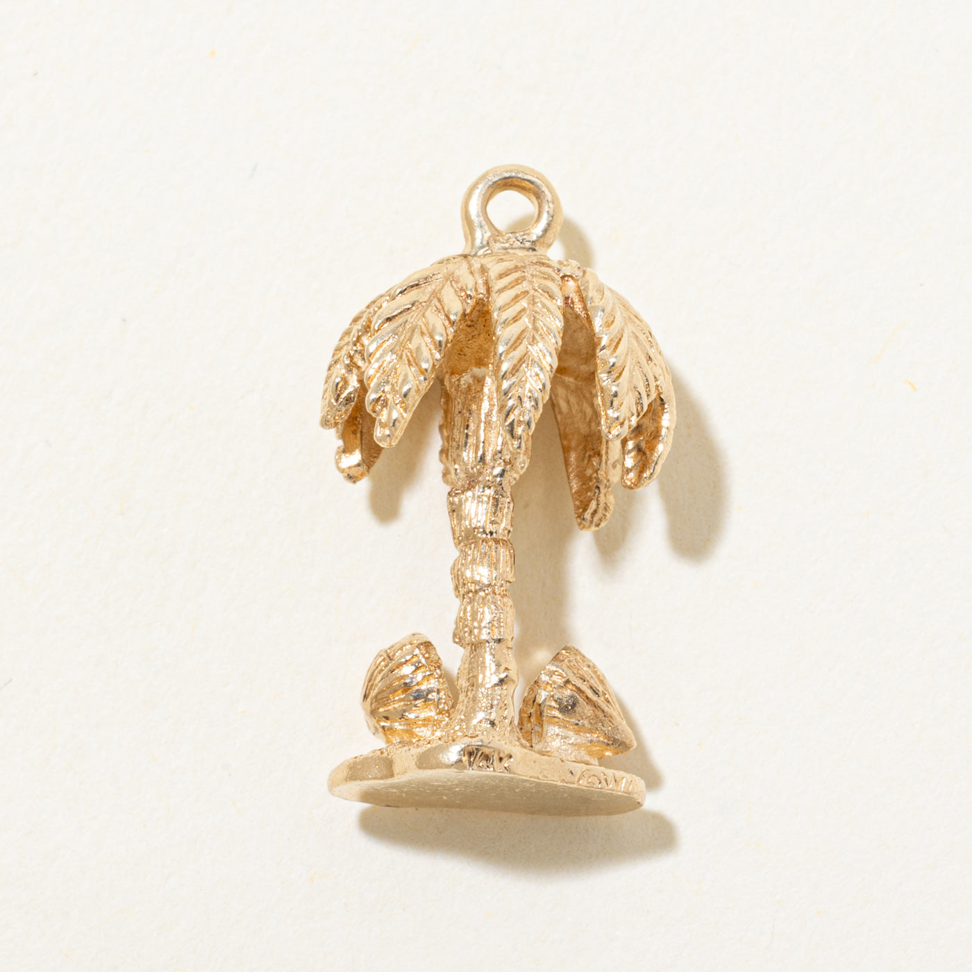 14k Yellow Gold Coconut Tree Charm