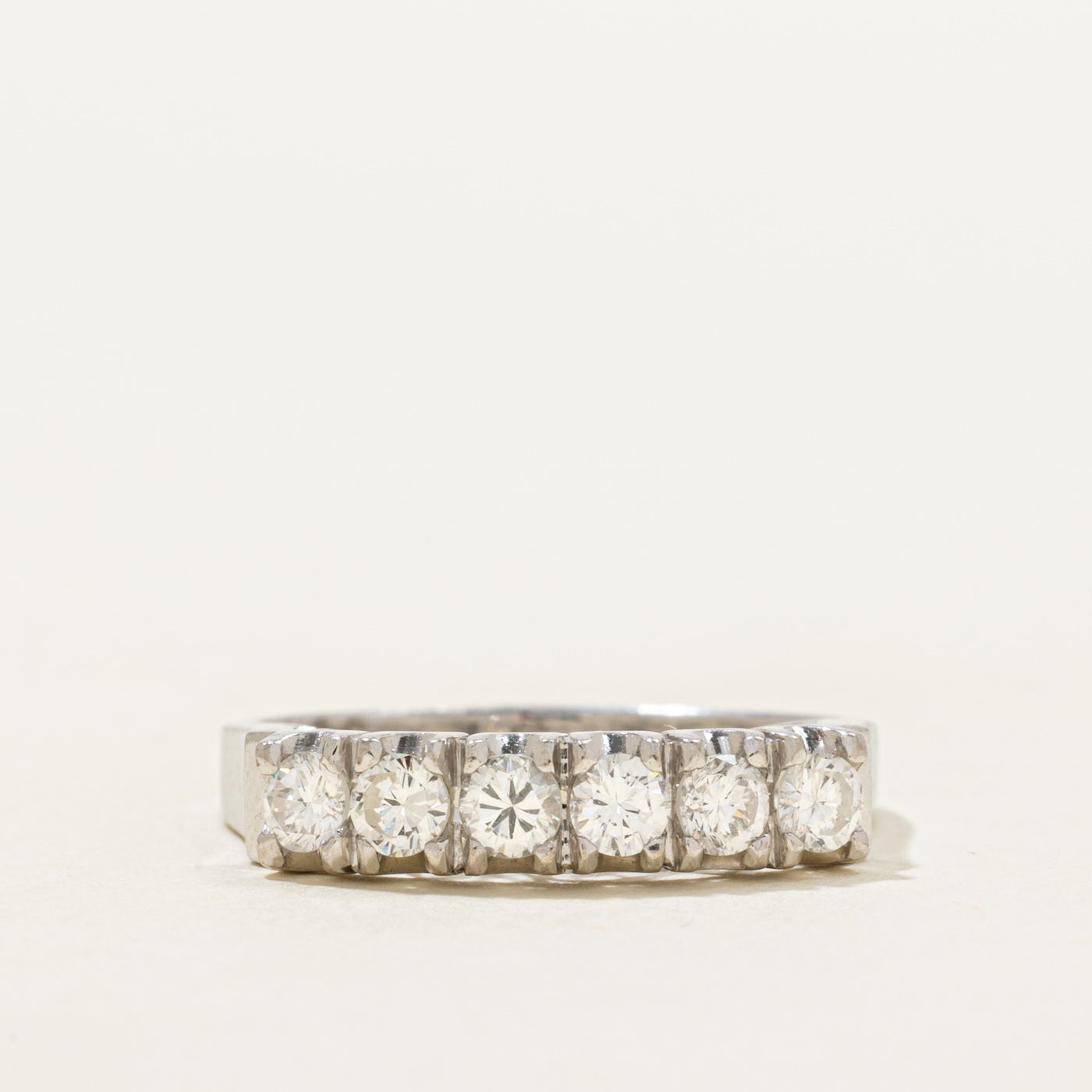 18k Six Stone Diamond Scrollwork Ring | 0.55ctw | SZ 6