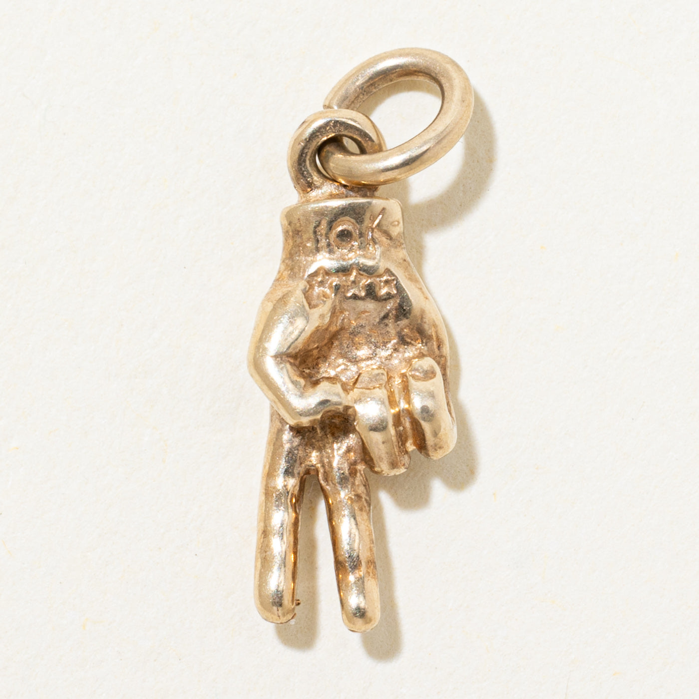 10k Yellow Gold Peace Hand Charm