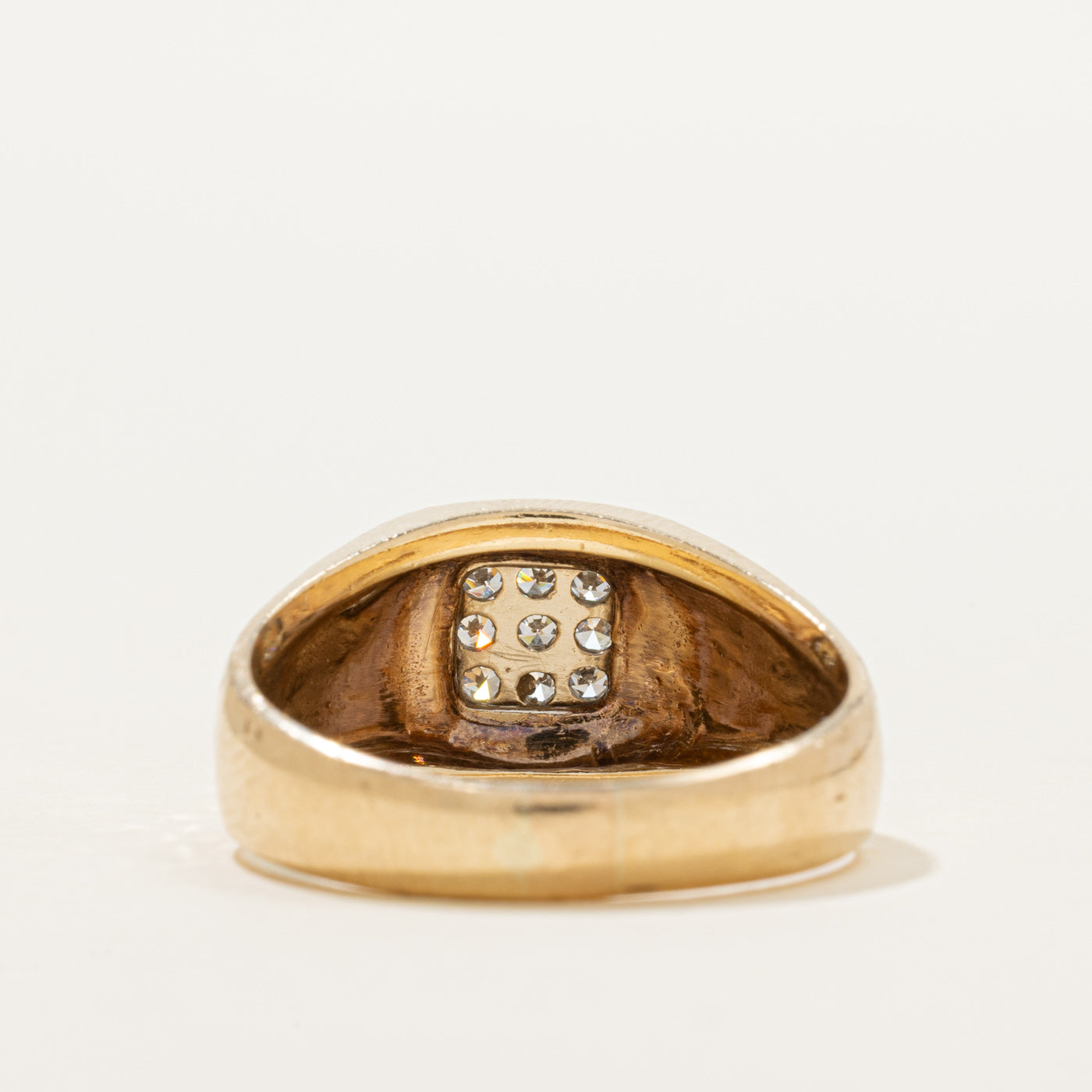 Pave Set Diamond Textured Dome Ring | 0.18ctw | SZ 10