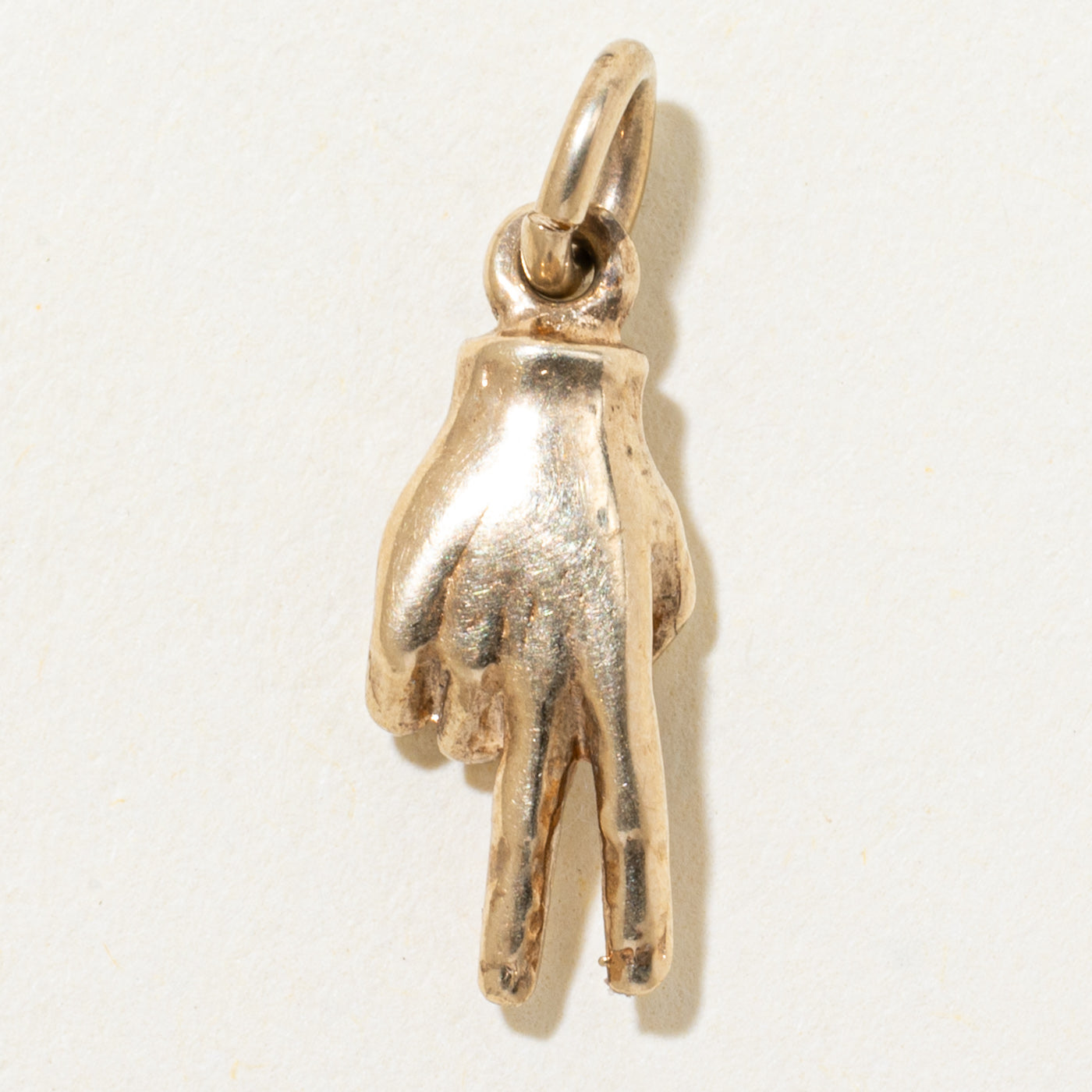 10k Yellow Gold Peace Hand Charm