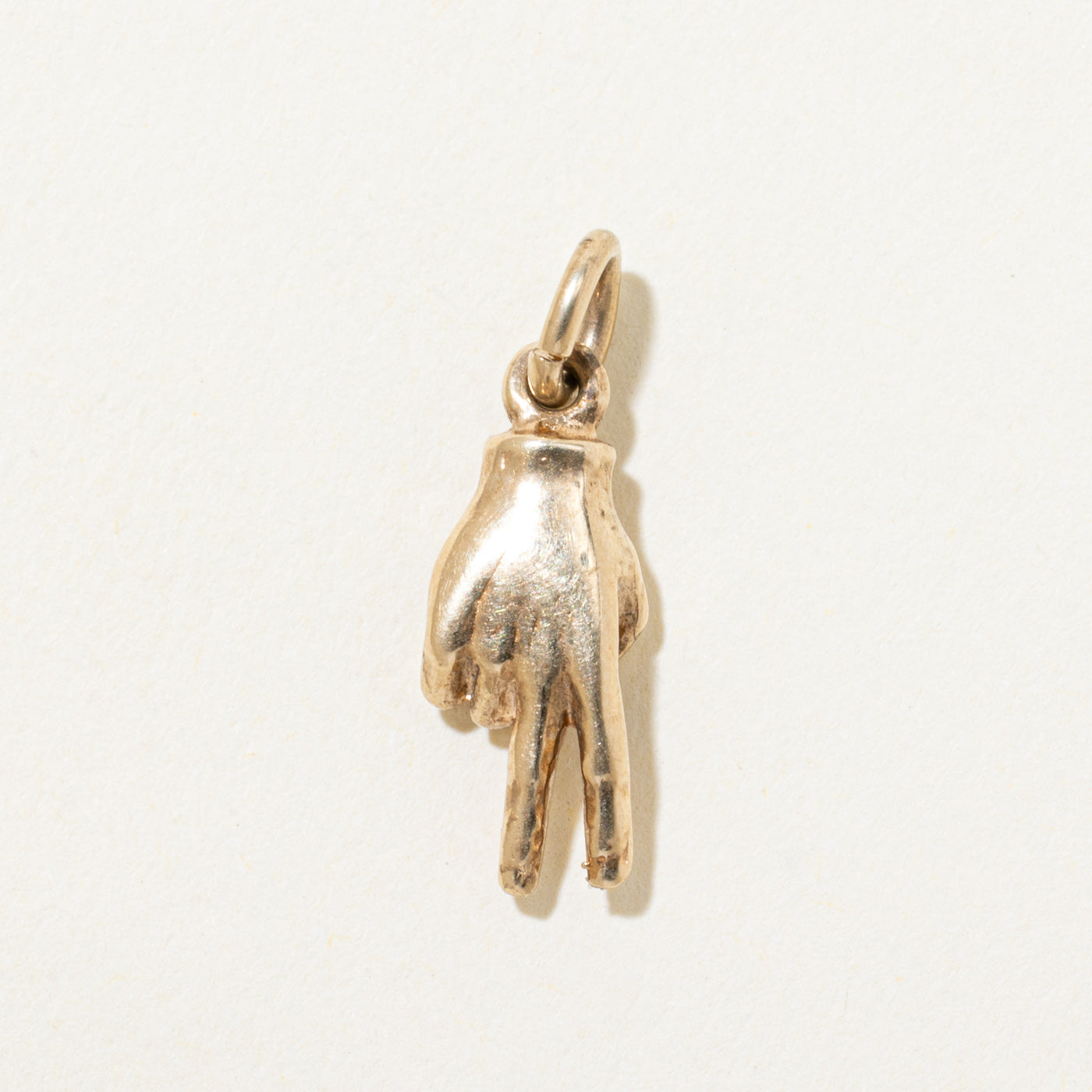 10k Yellow Gold Peace Hand Charm