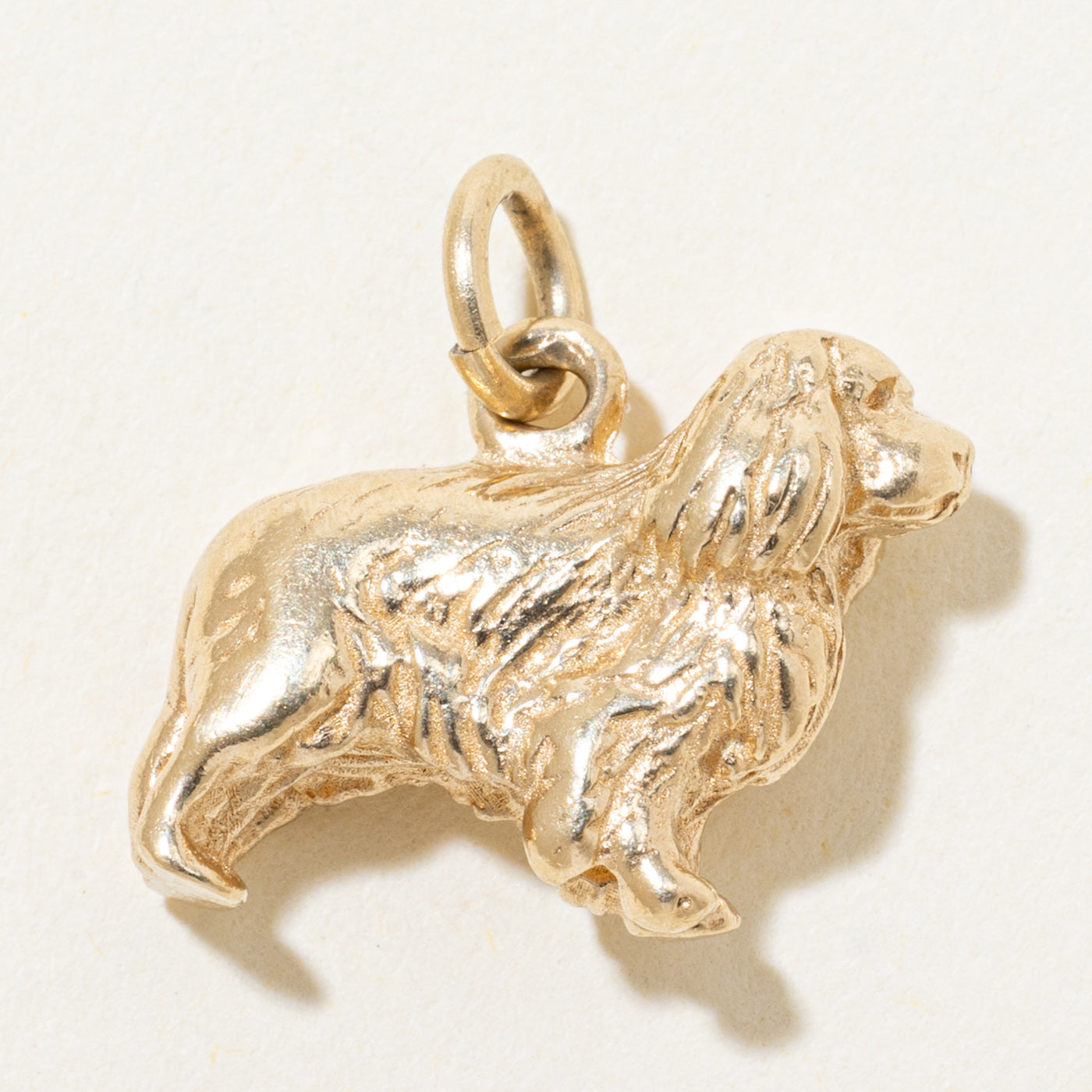14k Yellow Gold Spaniel Dog Charm